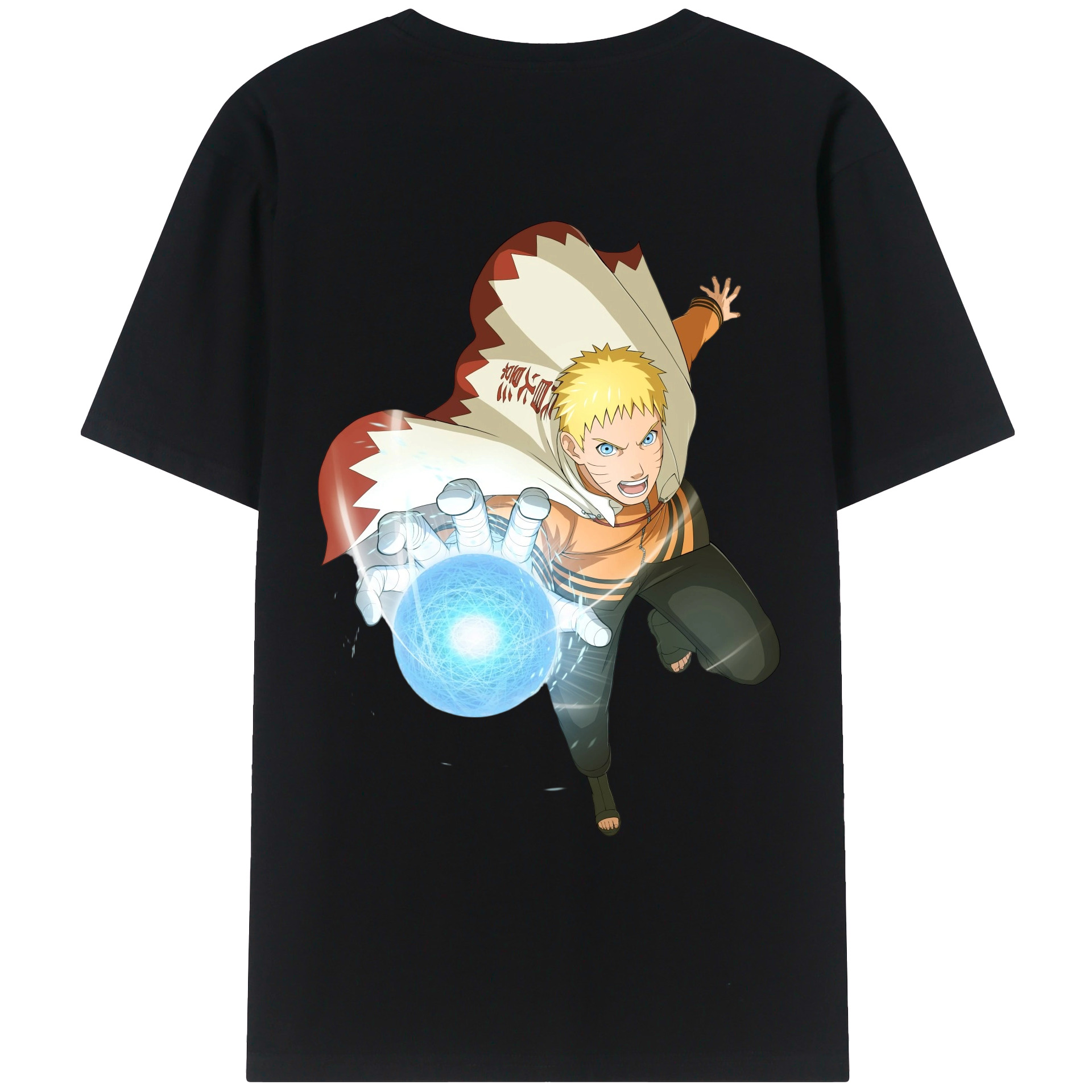 （画像用） NARUTO -ナルト- うずまき ナルト Uzumaki Naruto 綿100％ メンズ半袖Tシャツ（バックプリント） 通気性