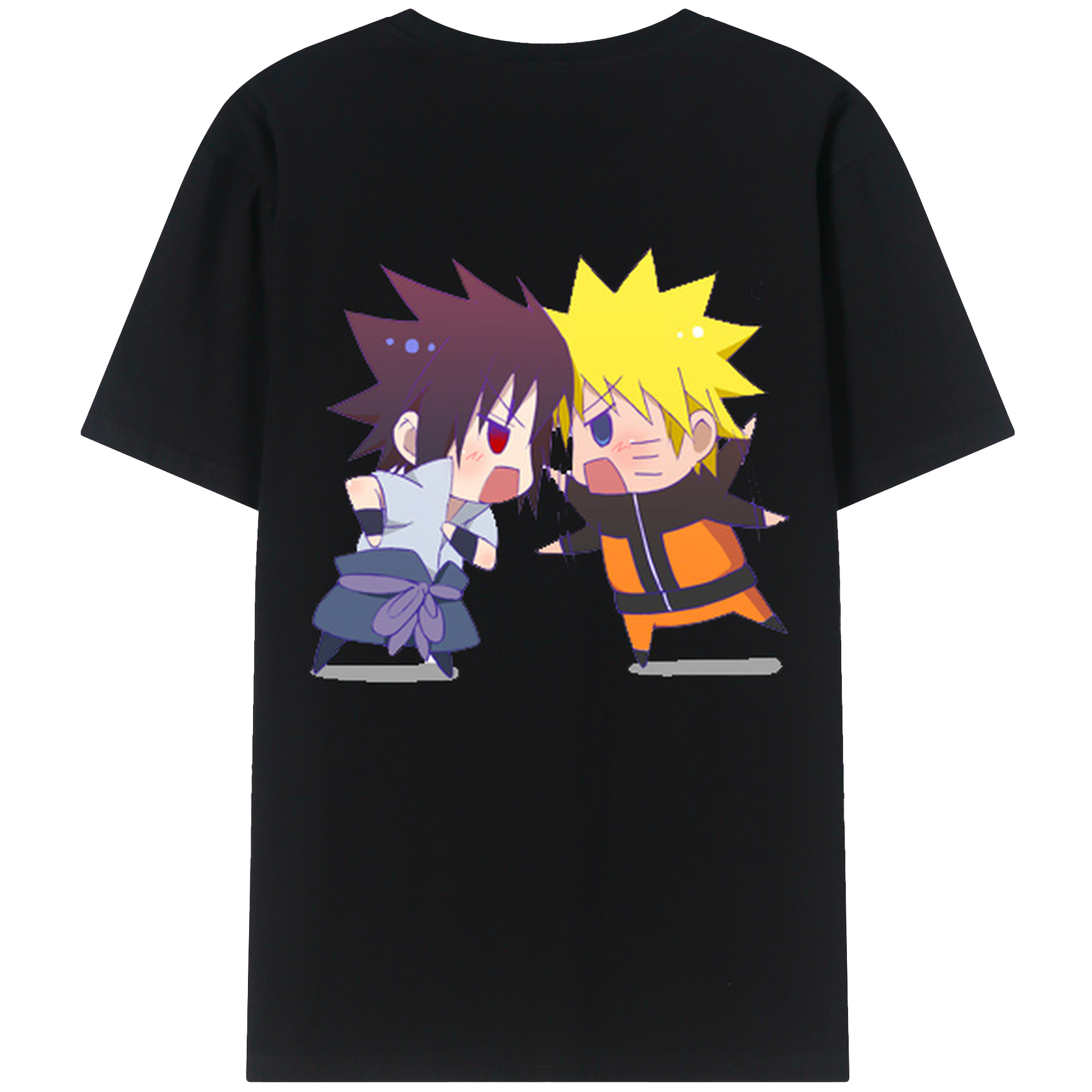 （画像用） NARUTO -ナルト- うずまき ナルト Uzumaki Naruto 綿100％ メンズ半袖Tシャツ（バックプリント） 通気性