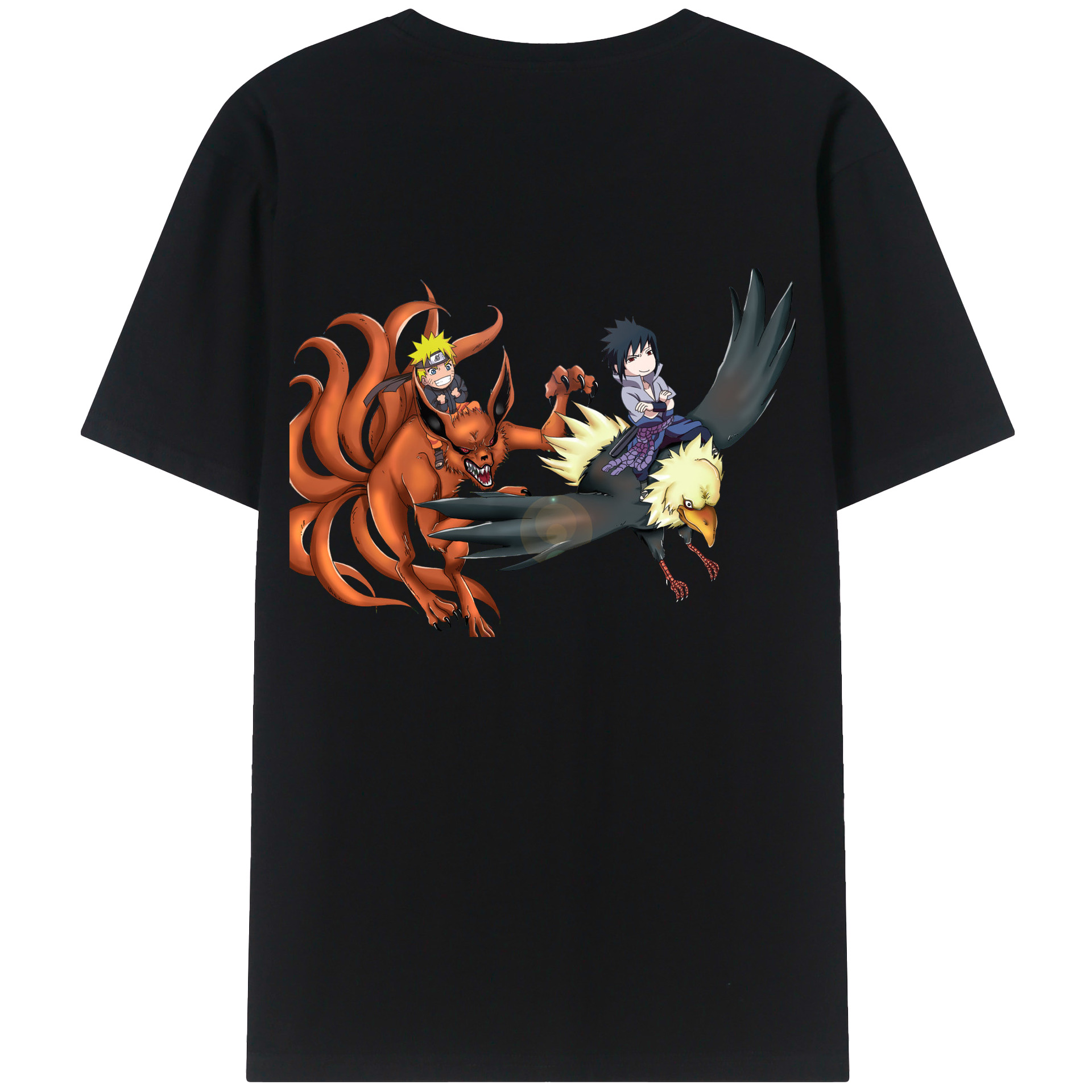（画像用） NARUTO -ナルト- うずまき ナルト Uzumaki Naruto 綿100％ メンズ半袖Tシャツ（バックプリント） 通気性
