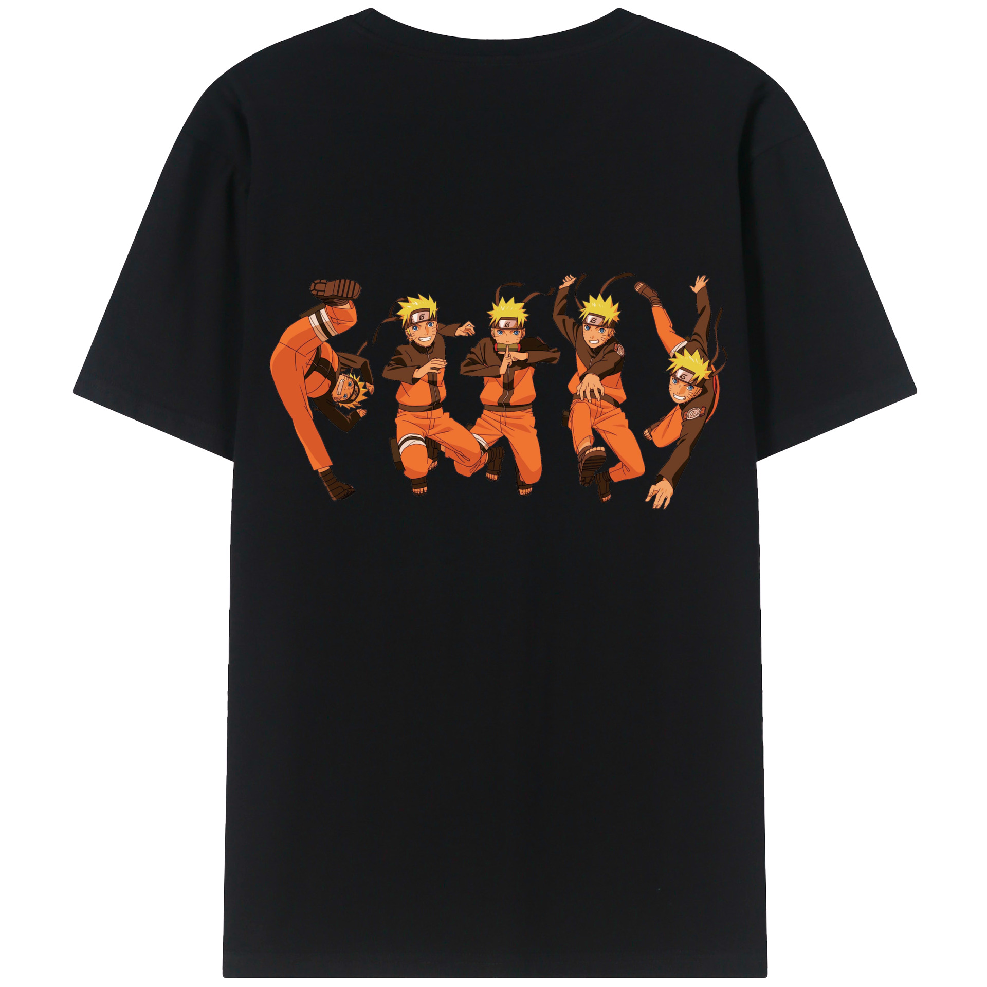 （画像用） NARUTO -ナルト- うずまき ナルト Uzumaki Naruto 綿100％ メンズ半袖Tシャツ（バックプリント） 通気性
