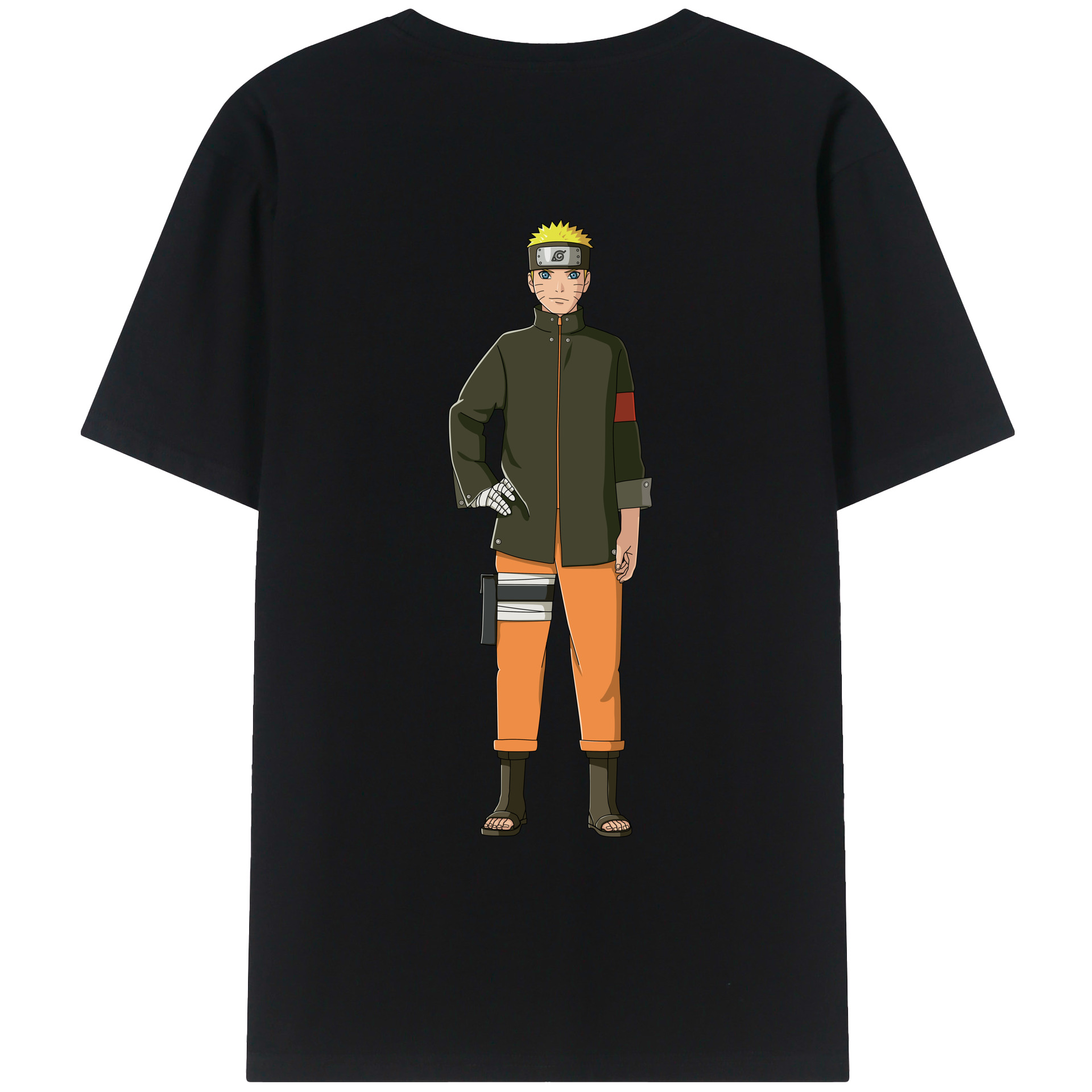 （画像用） NARUTO -ナルト- うずまき ナルト Uzumaki Naruto 綿100％ メンズ半袖Tシャツ（バックプリント） 通気性