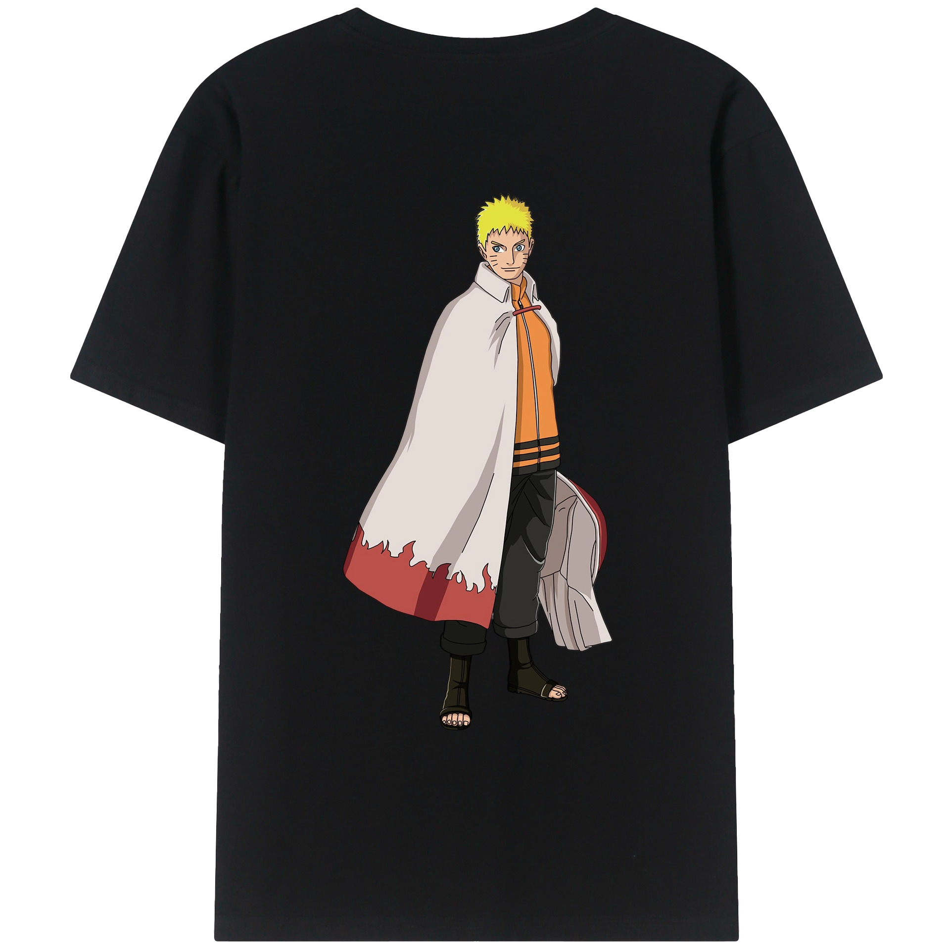 （画像用） NARUTO -ナルト- うずまき ナルト Uzumaki Naruto 綿100％ メンズ半袖Tシャツ（バックプリント） 通気性