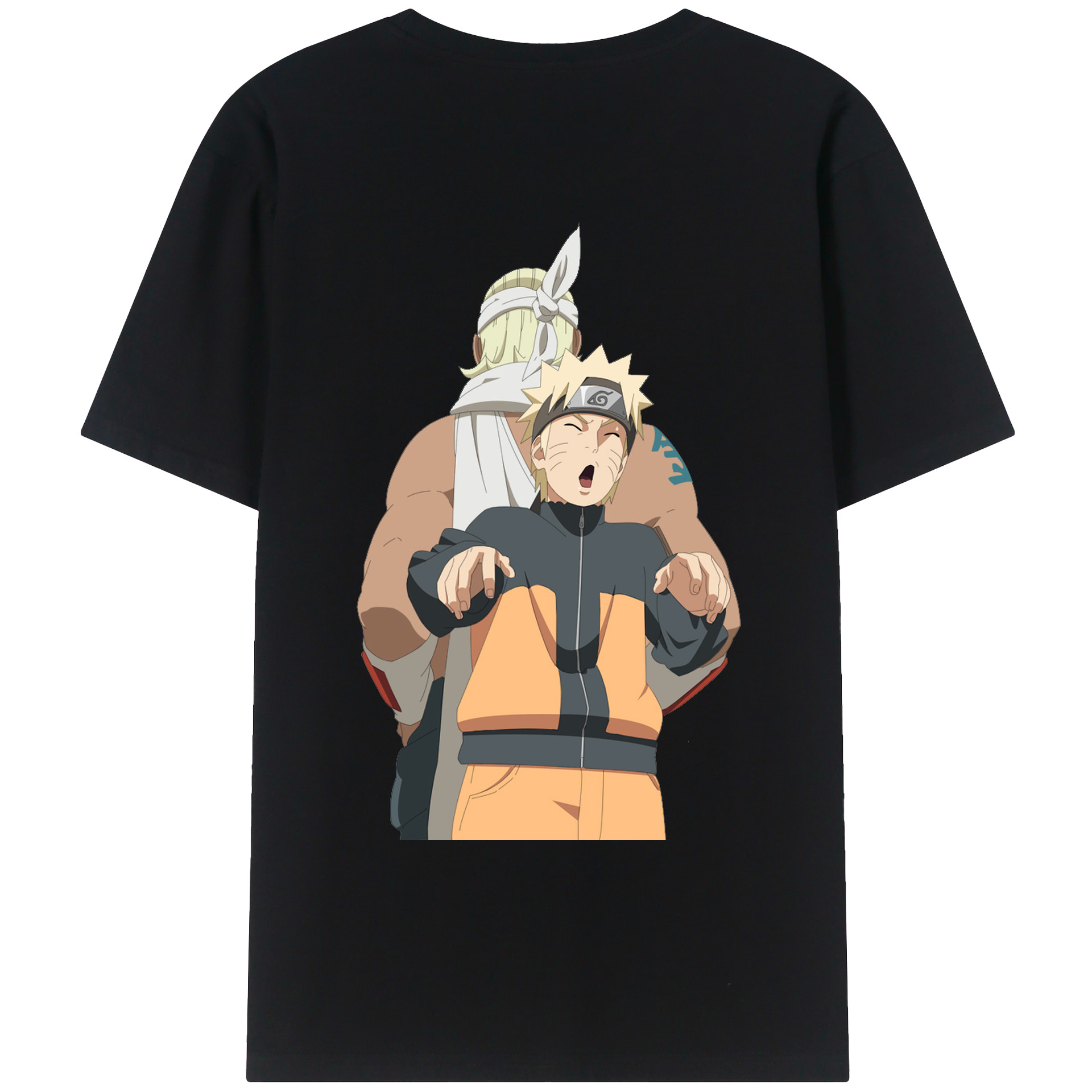 （画像用） NARUTO -ナルト- うずまき ナルト Uzumaki Naruto 綿100％ メンズ半袖Tシャツ（バックプリント） 通気性