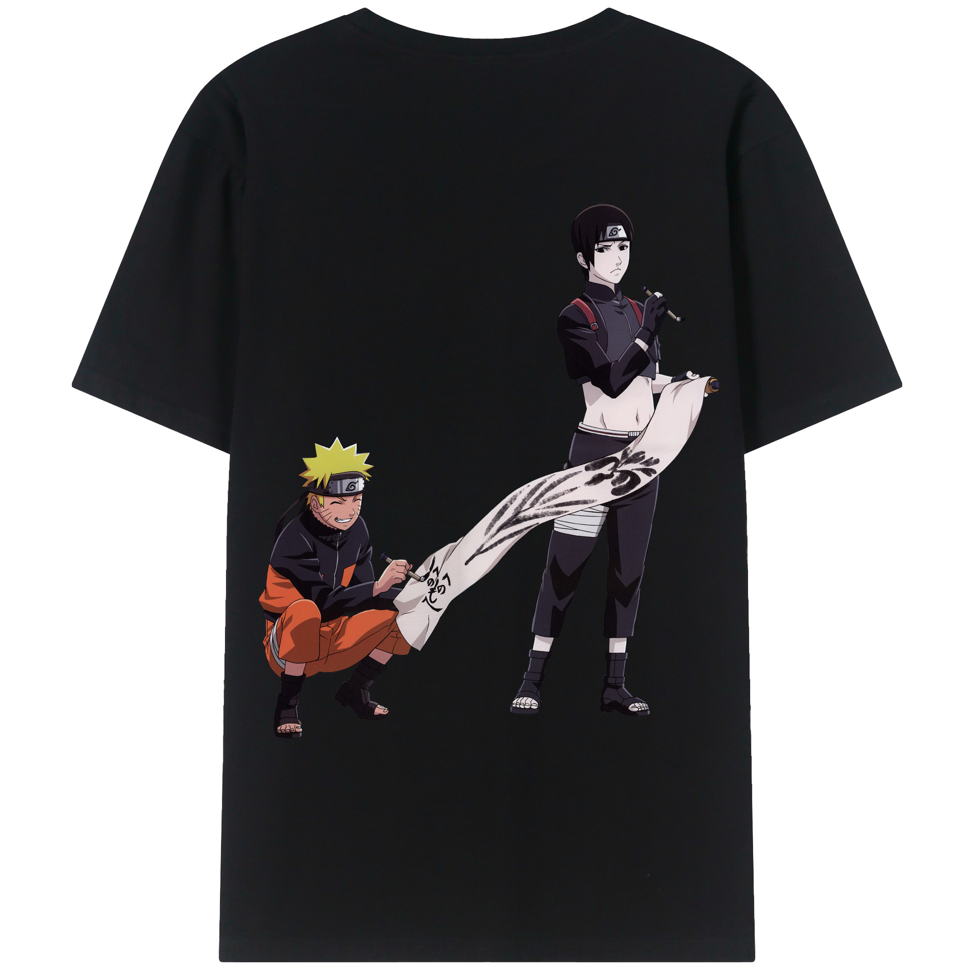 （画像用） NARUTO -ナルト- うずまき ナルト Uzumaki Naruto 綿100％ メンズ半袖Tシャツ（バックプリント） 通気性