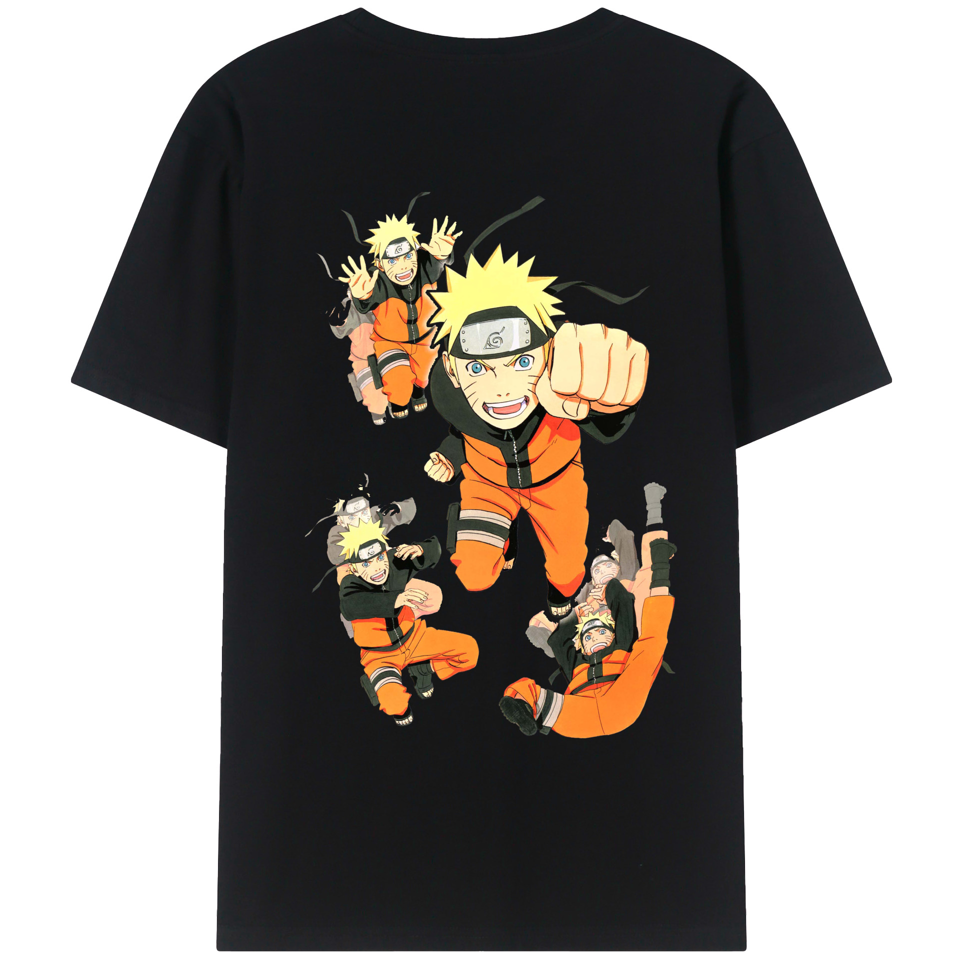 （画像用） NARUTO -ナルト- うずまき ナルト Uzumaki Naruto 綿100％ メンズ半袖Tシャツ（バックプリント） 通気性