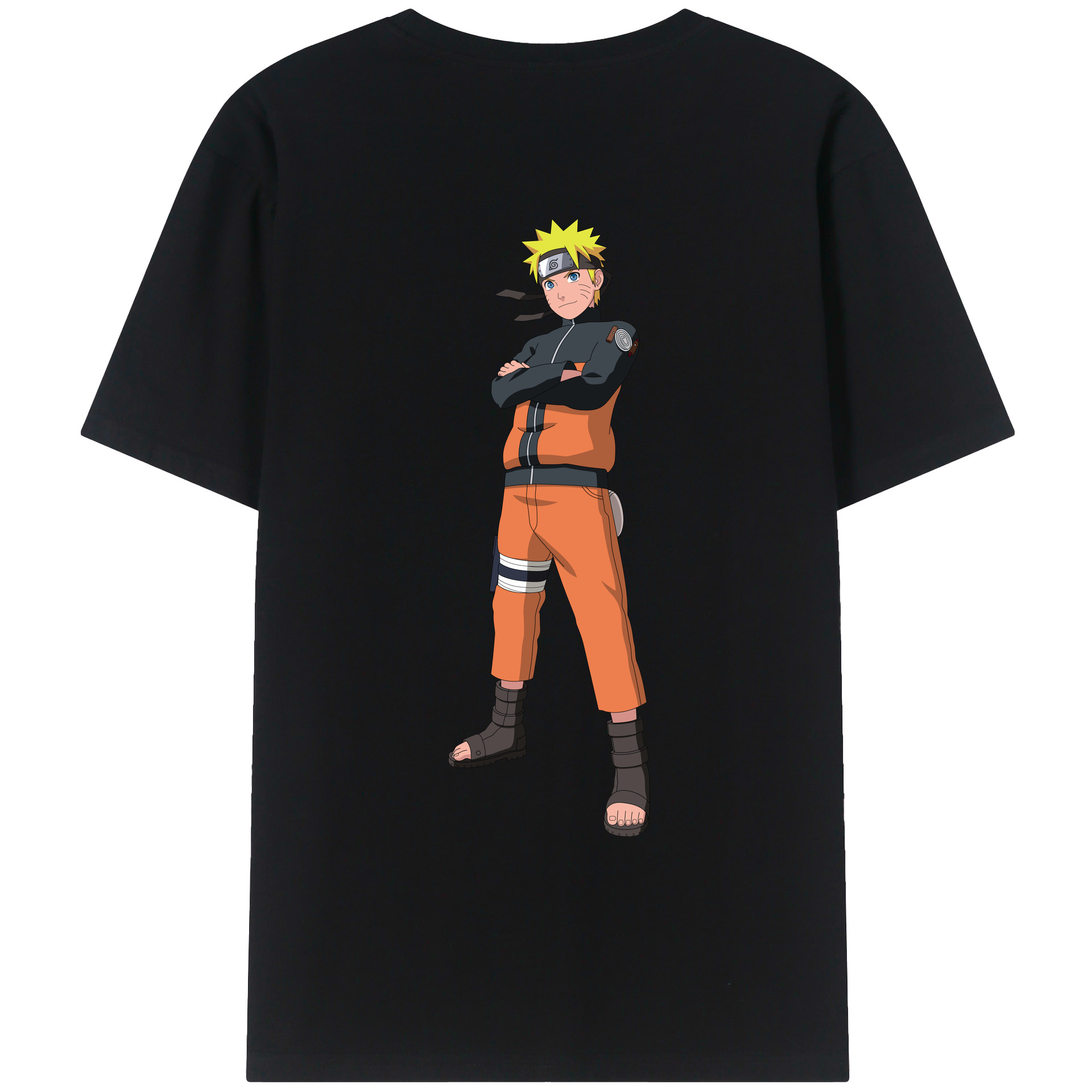（画像用） NARUTO -ナルト- うずまき ナルト Uzumaki Naruto 綿100％ メンズ半袖Tシャツ（バックプリント） 通気性