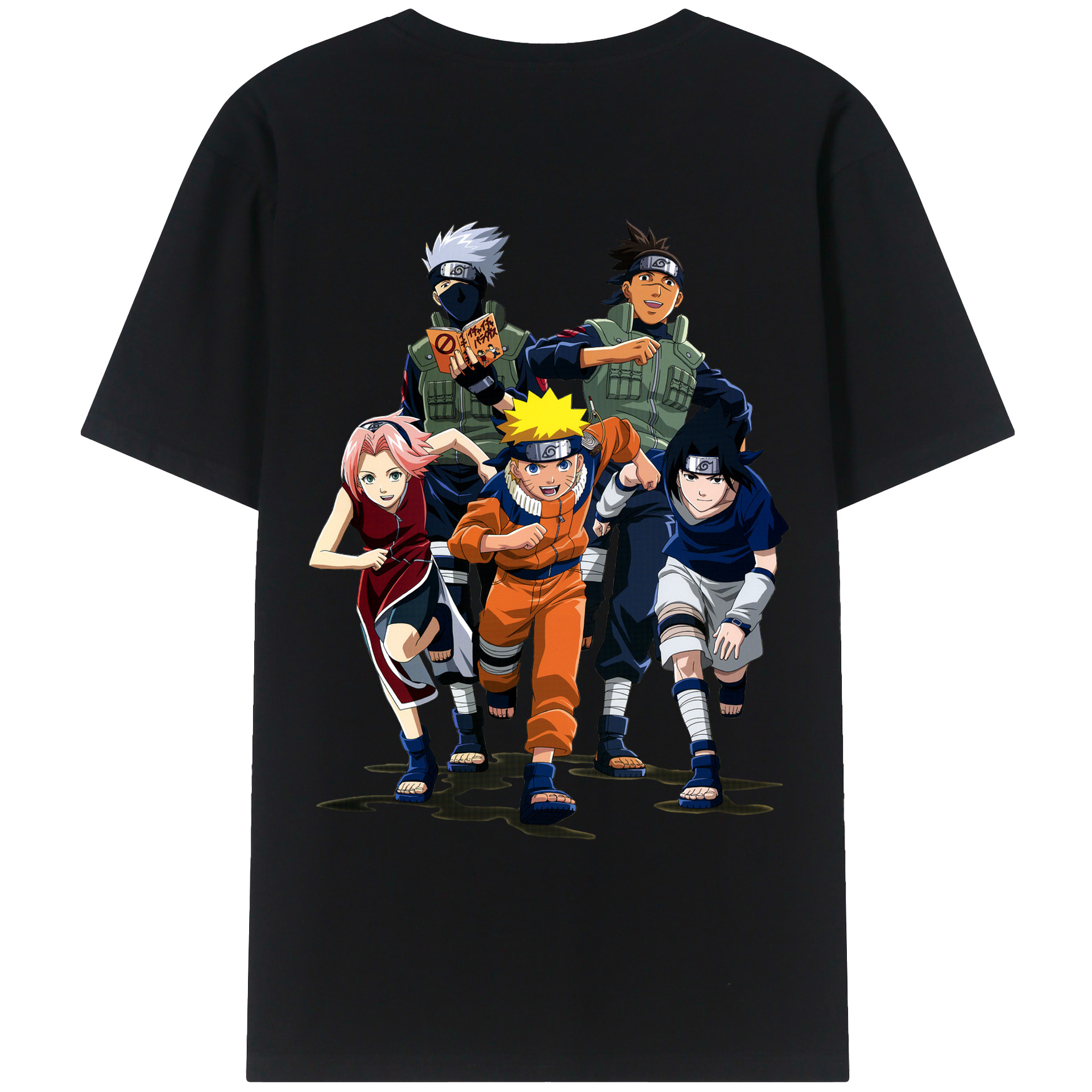 （画像用） NARUTO -ナルト- うずまき ナルト Uzumaki Naruto 綿100％ メンズ半袖Tシャツ（バックプリント） 通気性