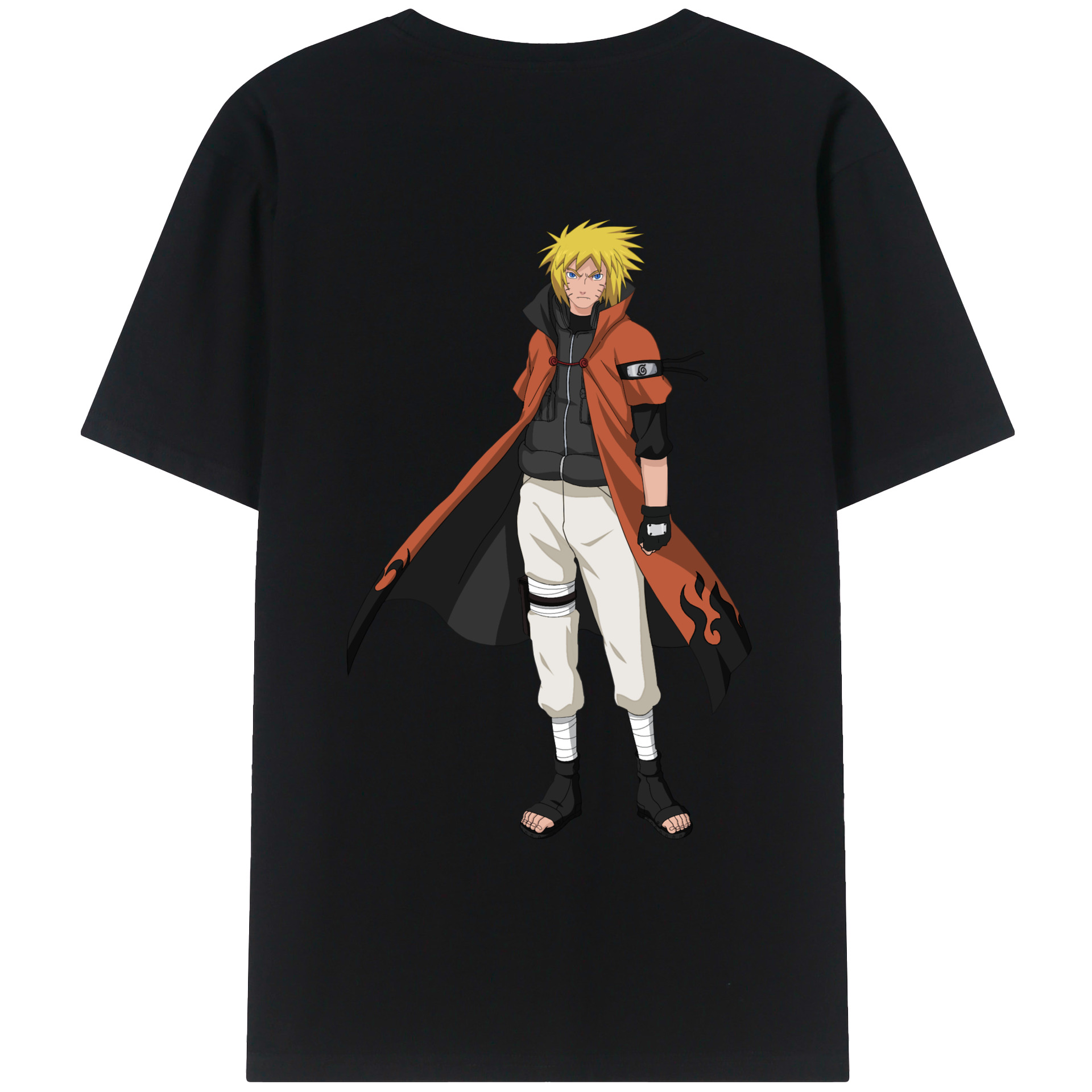 （画像用） NARUTO -ナルト- うずまき ナルト Uzumaki Naruto 綿100％ メンズ半袖Tシャツ（バックプリント） 通気性