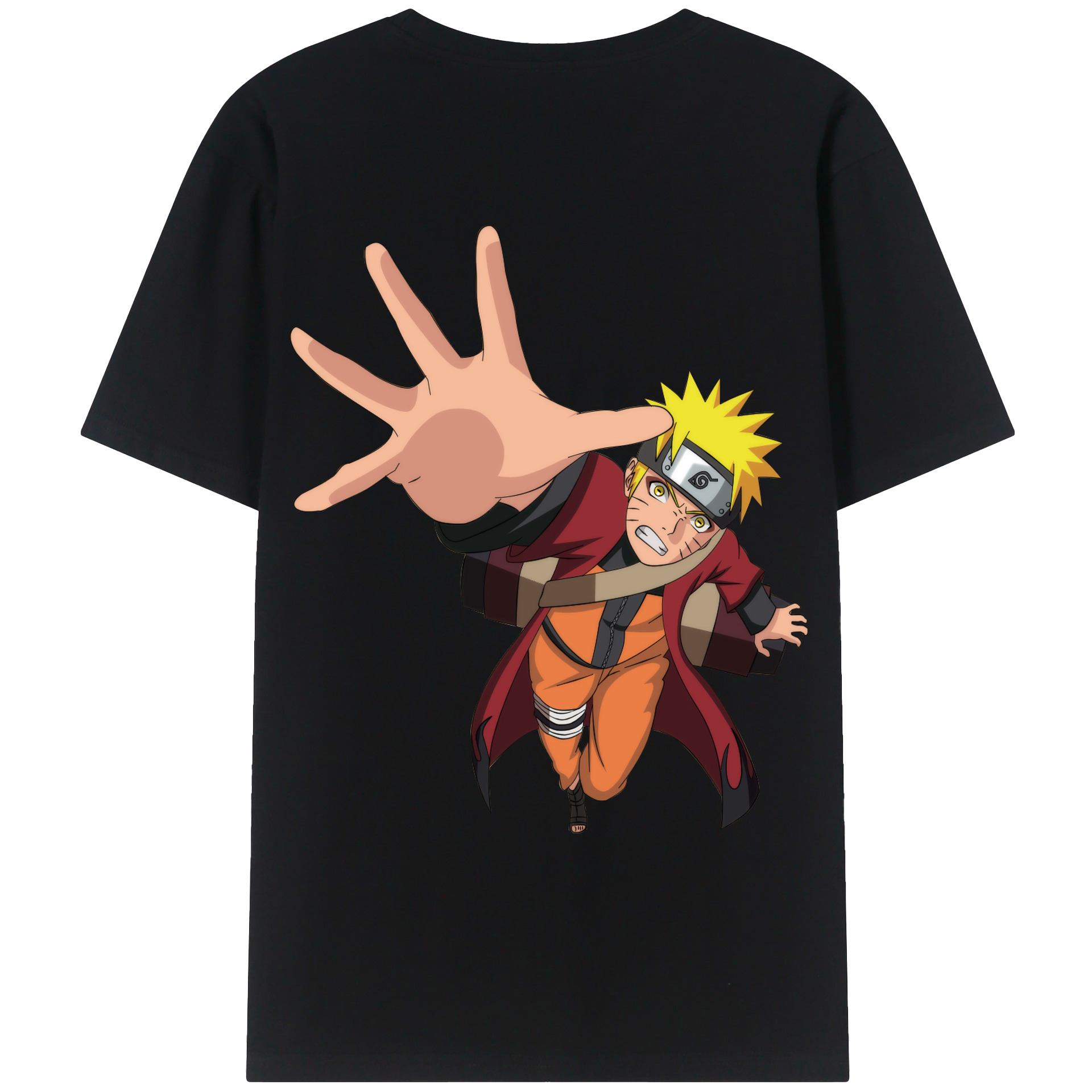 （画像用） NARUTO -ナルト- うずまき ナルト Uzumaki Naruto 綿100％ メンズ半袖Tシャツ（バックプリント） 通気性