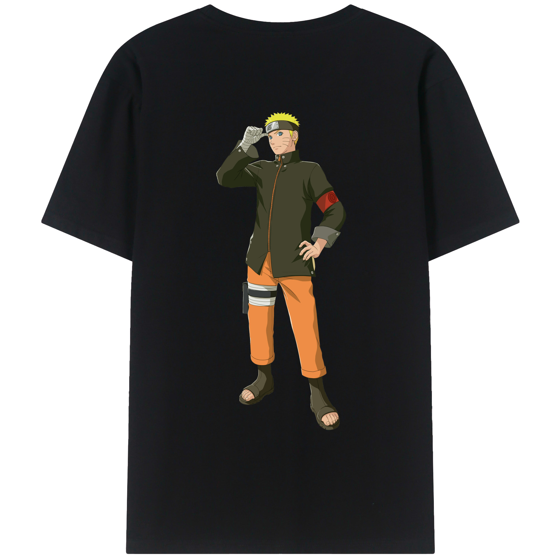 （画像用） NARUTO -ナルト- うずまき ナルト Uzumaki Naruto 綿100％ メンズ半袖Tシャツ（バックプリント） 通気性