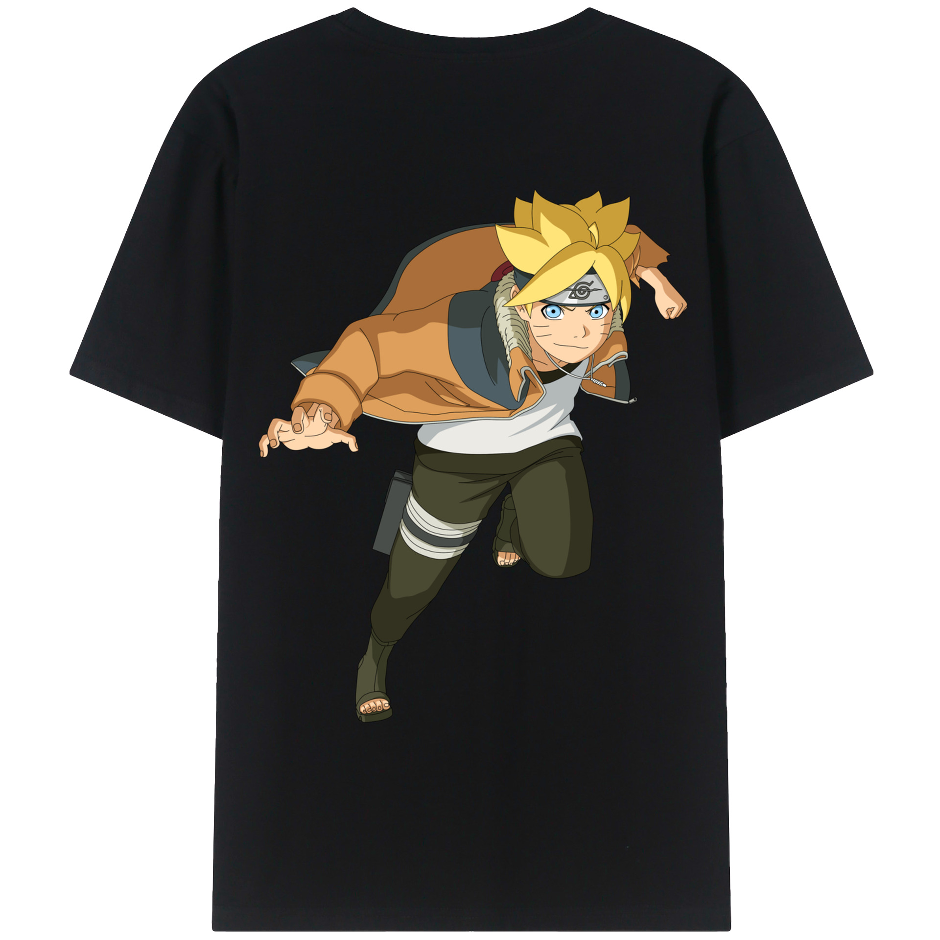 （画像用） NARUTO -ナルト- うずまき ナルト Uzumaki Naruto 綿100％ メンズ半袖Tシャツ（バックプリント） 通気性