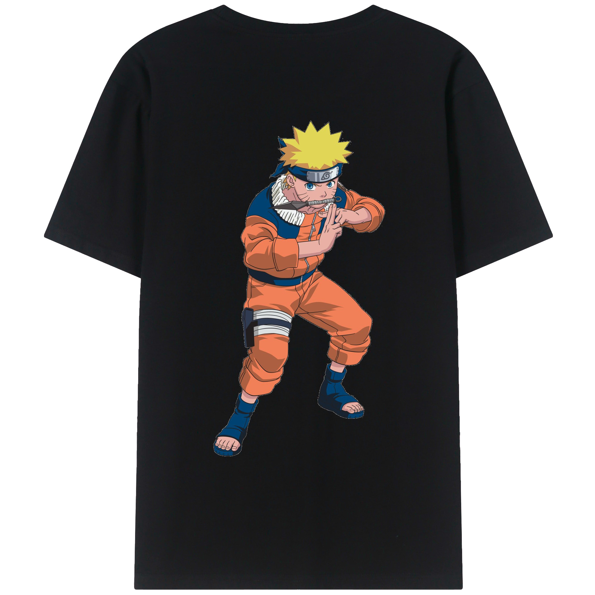 （画像用） NARUTO -ナルト- うずまき ナルト Uzumaki Naruto 綿100％ メンズ半袖Tシャツ（バックプリント） 通気性