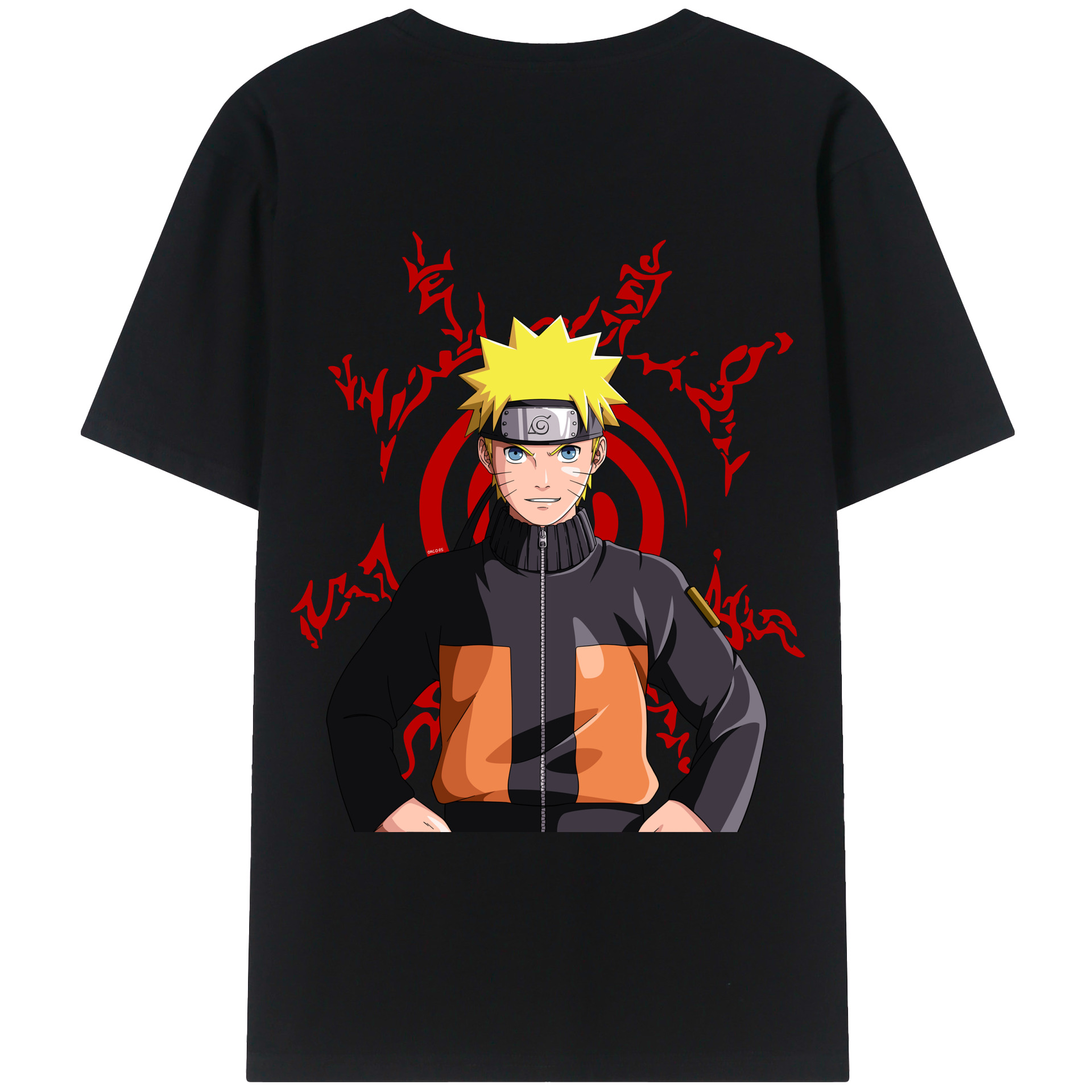 （画像用） NARUTO -ナルト- うずまき ナルト Uzumaki Naruto 綿100％ メンズ半袖Tシャツ（バックプリント） 通気性