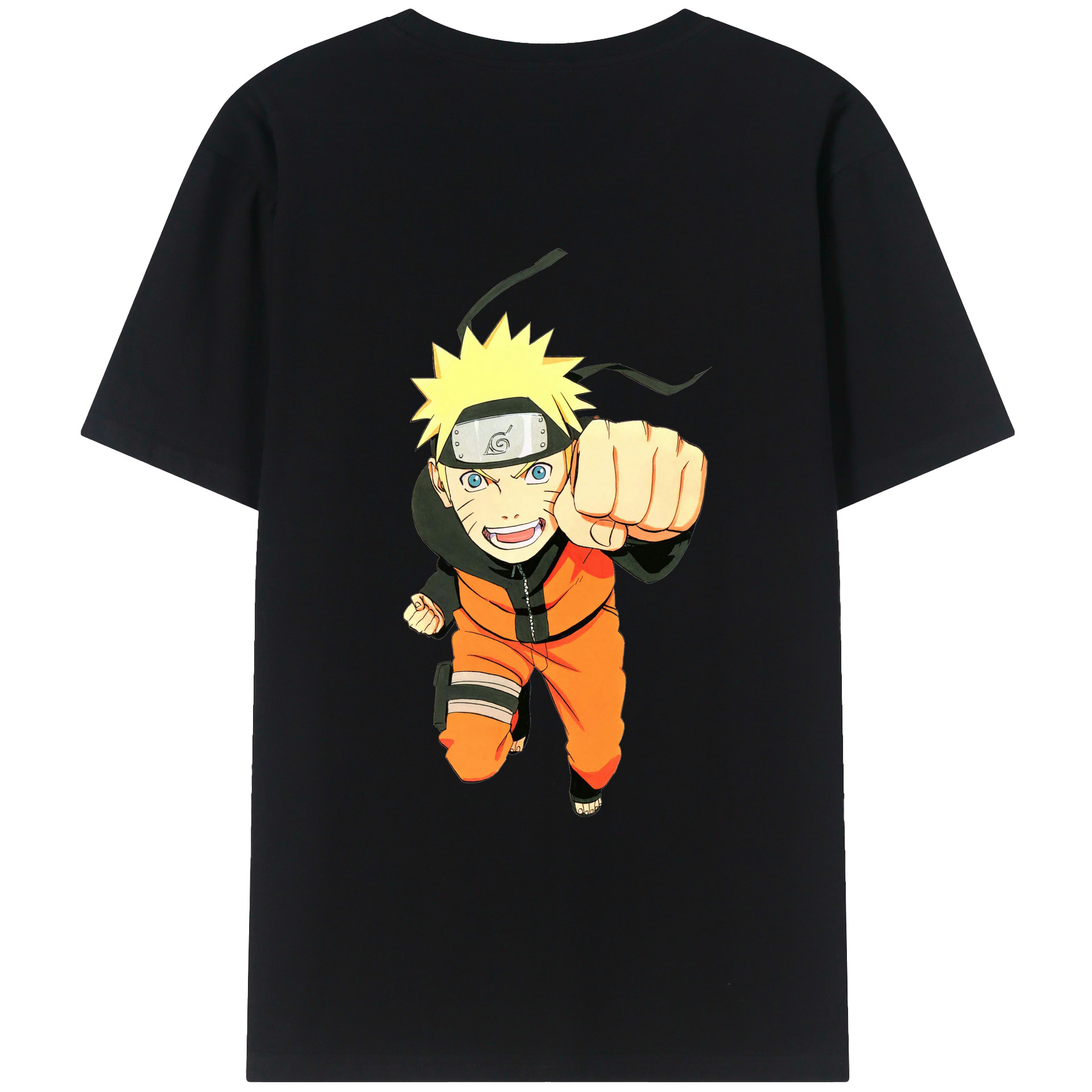 （画像用） NARUTO -ナルト- うずまき ナルト Uzumaki Naruto 綿100％ メンズ半袖Tシャツ（バックプリント） 通気性