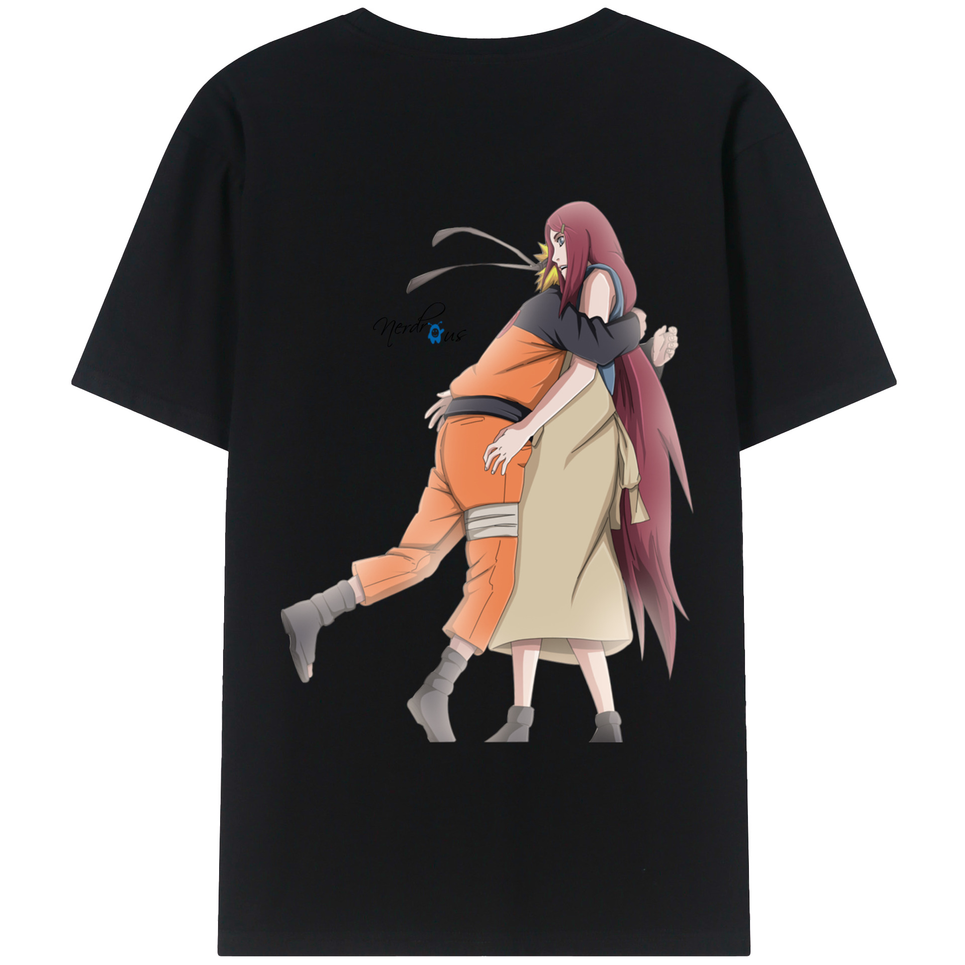 （画像用） NARUTO -ナルト- うずまき ナルト Uzumaki Naruto 綿100％ メンズ半袖Tシャツ（バックプリント） 通気性