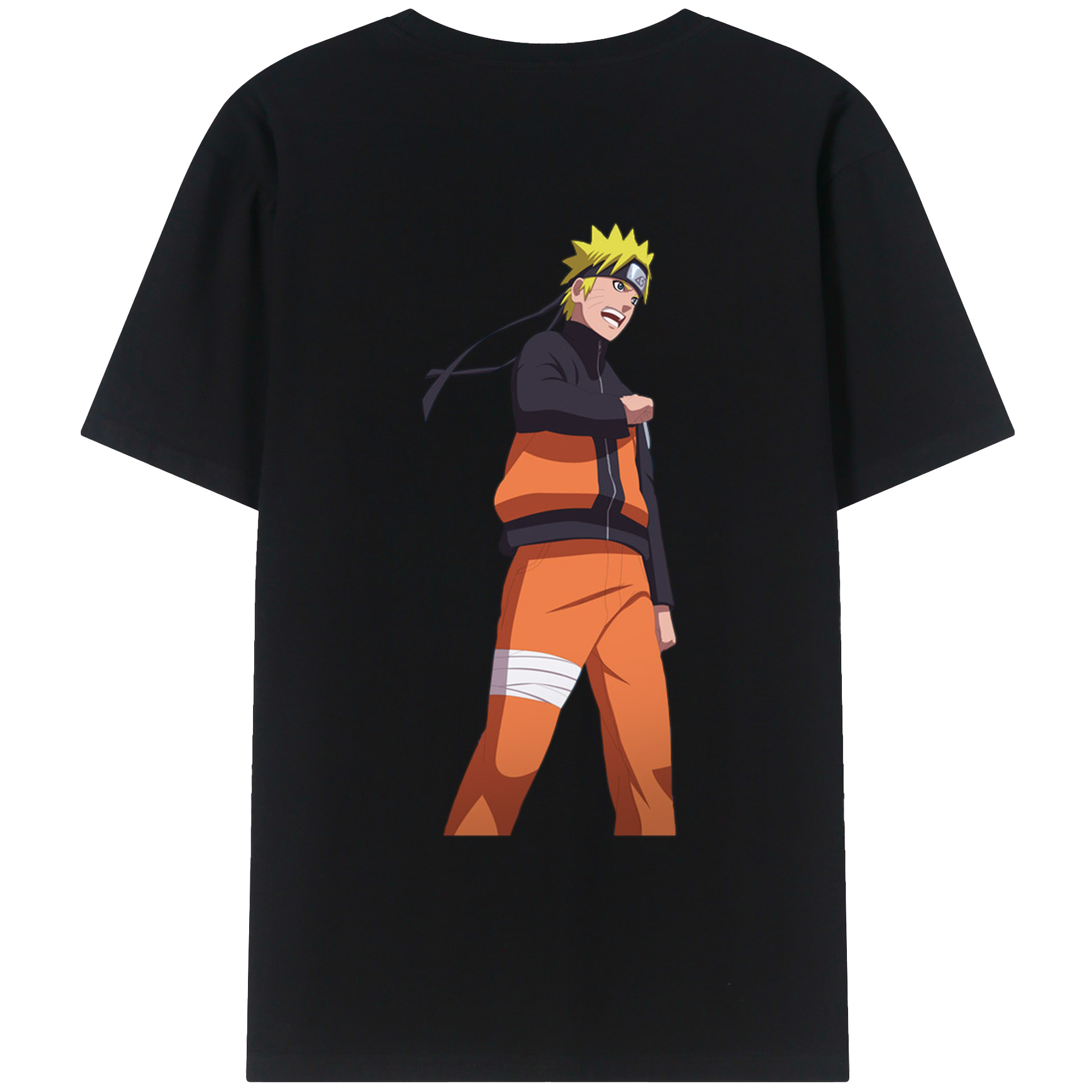 （画像用） NARUTO -ナルト- うずまき ナルト Uzumaki Naruto 綿100％ メンズ半袖Tシャツ（バックプリント） 通気性