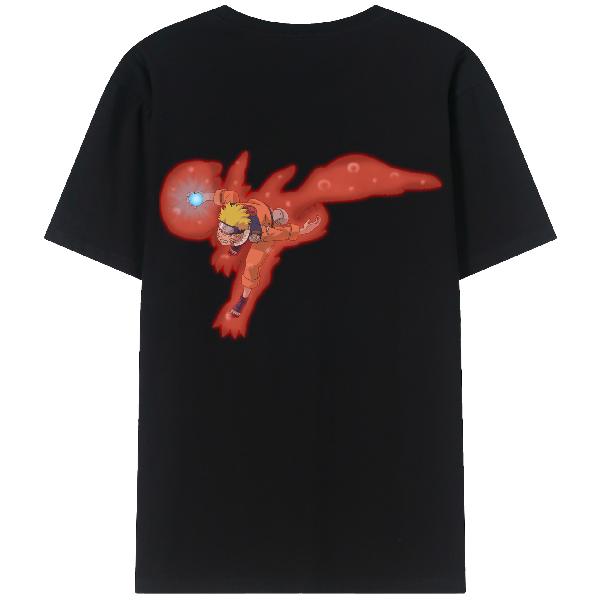 （画像用） NARUTO -ナルト- うずまき ナルト Uzumaki Naruto 綿100％ メンズ半袖Tシャツ（バックプリント） 通気性