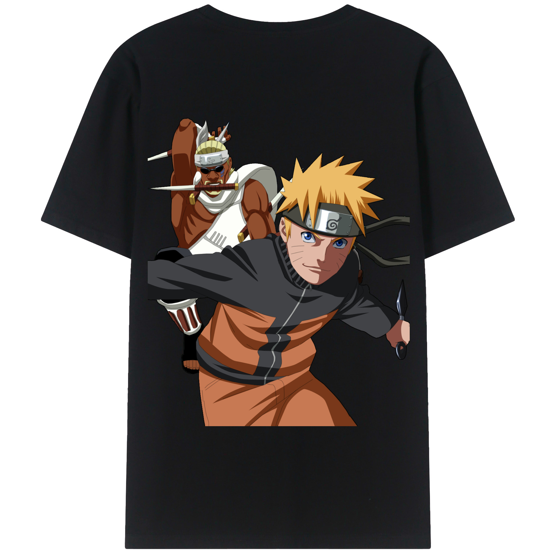 （画像用） NARUTO -ナルト- うずまき ナルト Uzumaki Naruto 綿100％ メンズ半袖Tシャツ（バックプリント） 通気性