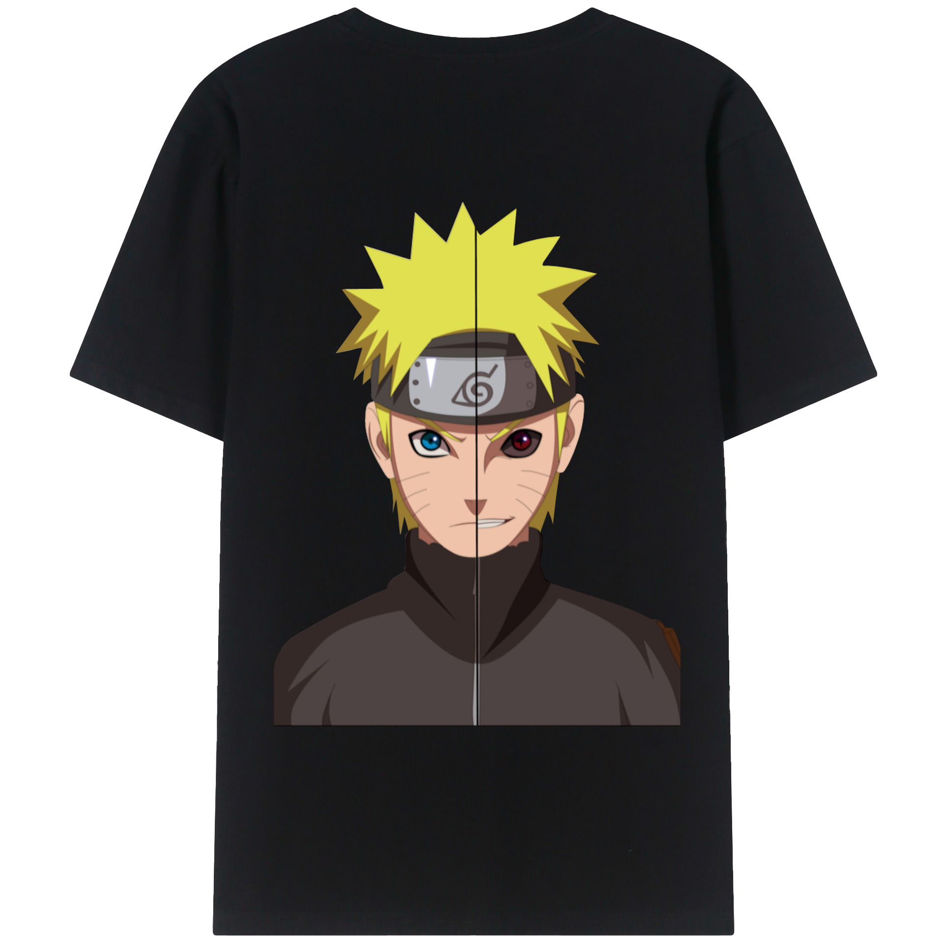 （画像用） NARUTO -ナルト- うずまき ナルト Uzumaki Naruto 綿100％ メンズ半袖Tシャツ（バックプリント） 通気性