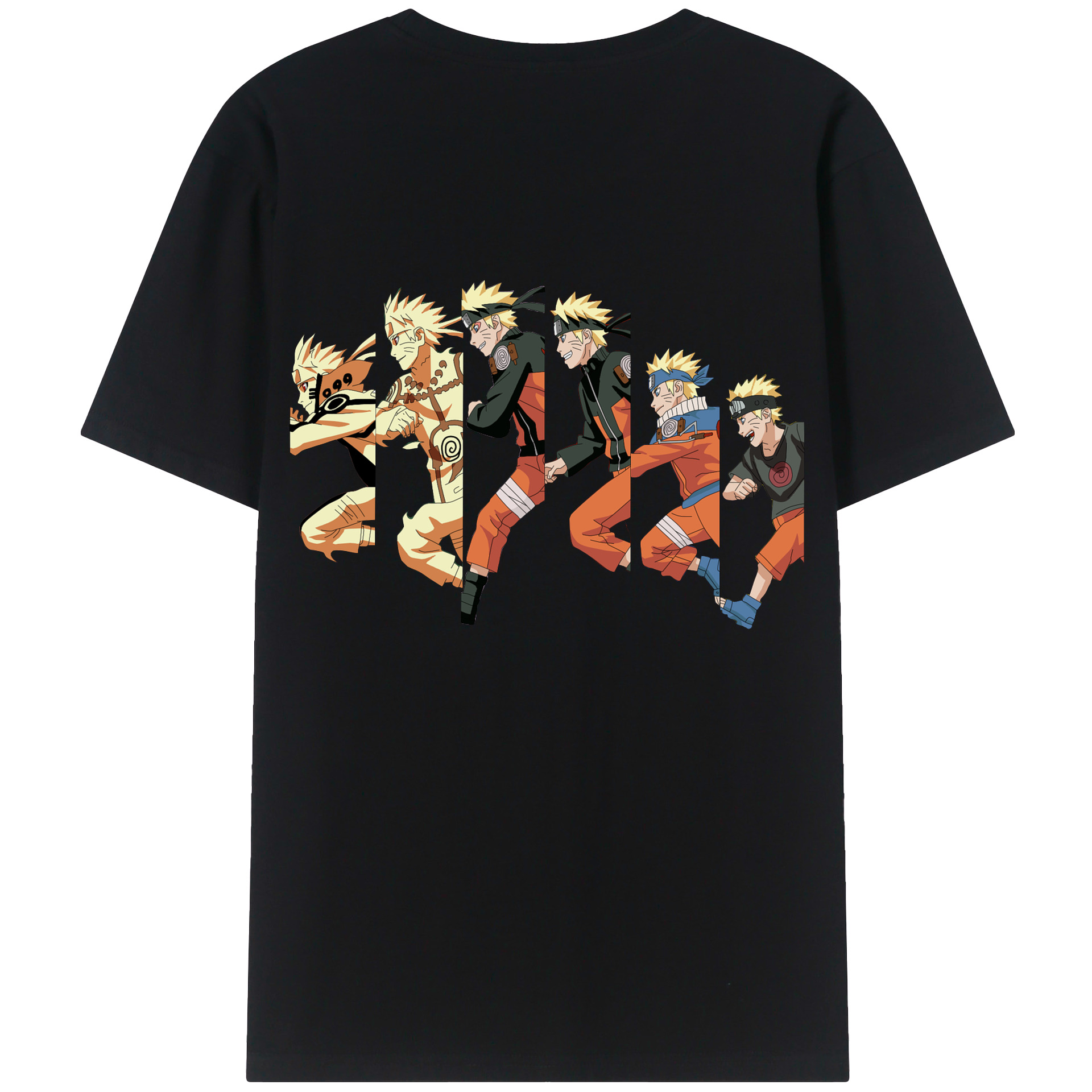 （画像用） NARUTO -ナルト- うずまき ナルト Uzumaki Naruto 綿100％ メンズ半袖Tシャツ（バックプリント） 通気性