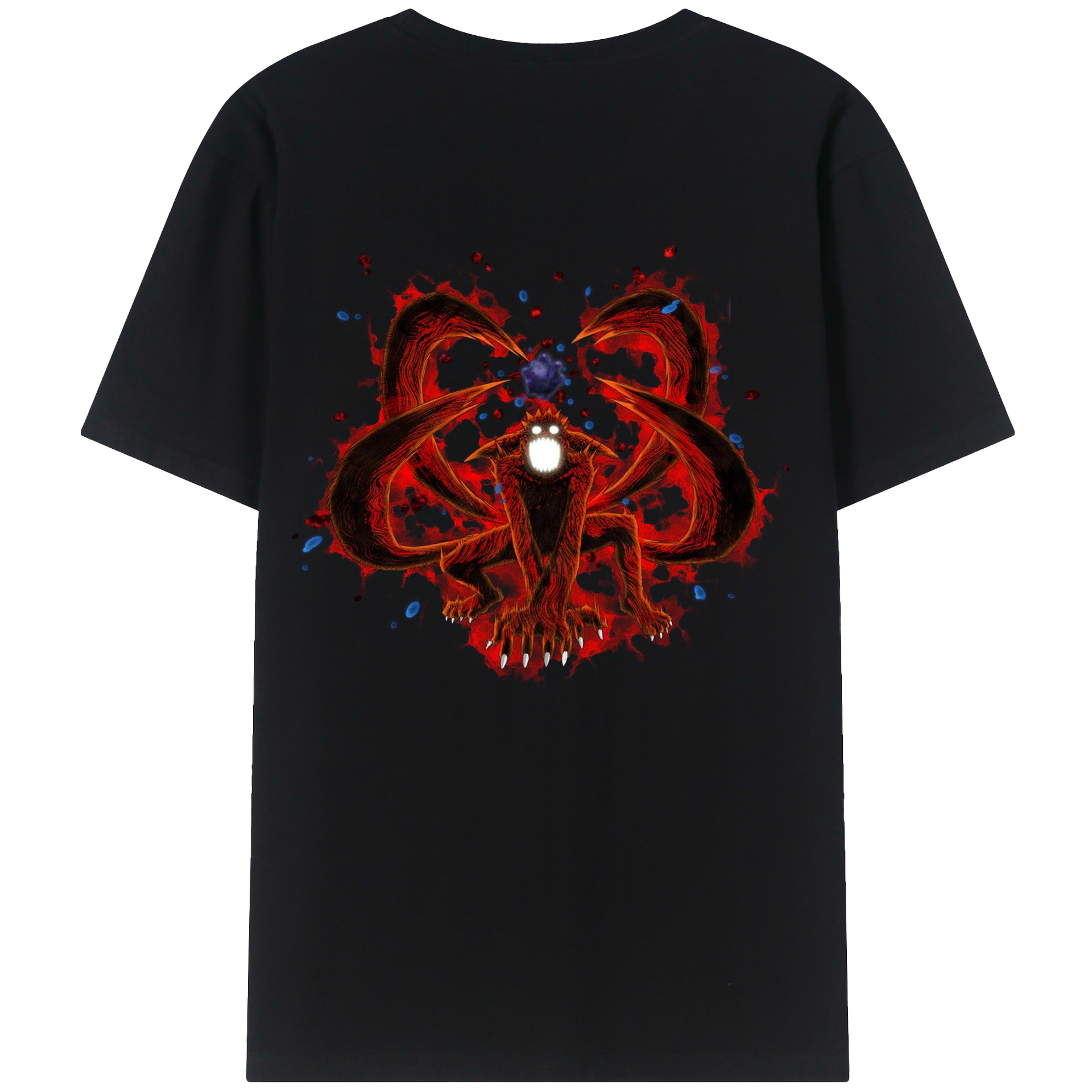 （画像用） NARUTO -ナルト- うずまき ナルト Uzumaki Naruto 綿100％ メンズ半袖Tシャツ（バックプリント） 通気性