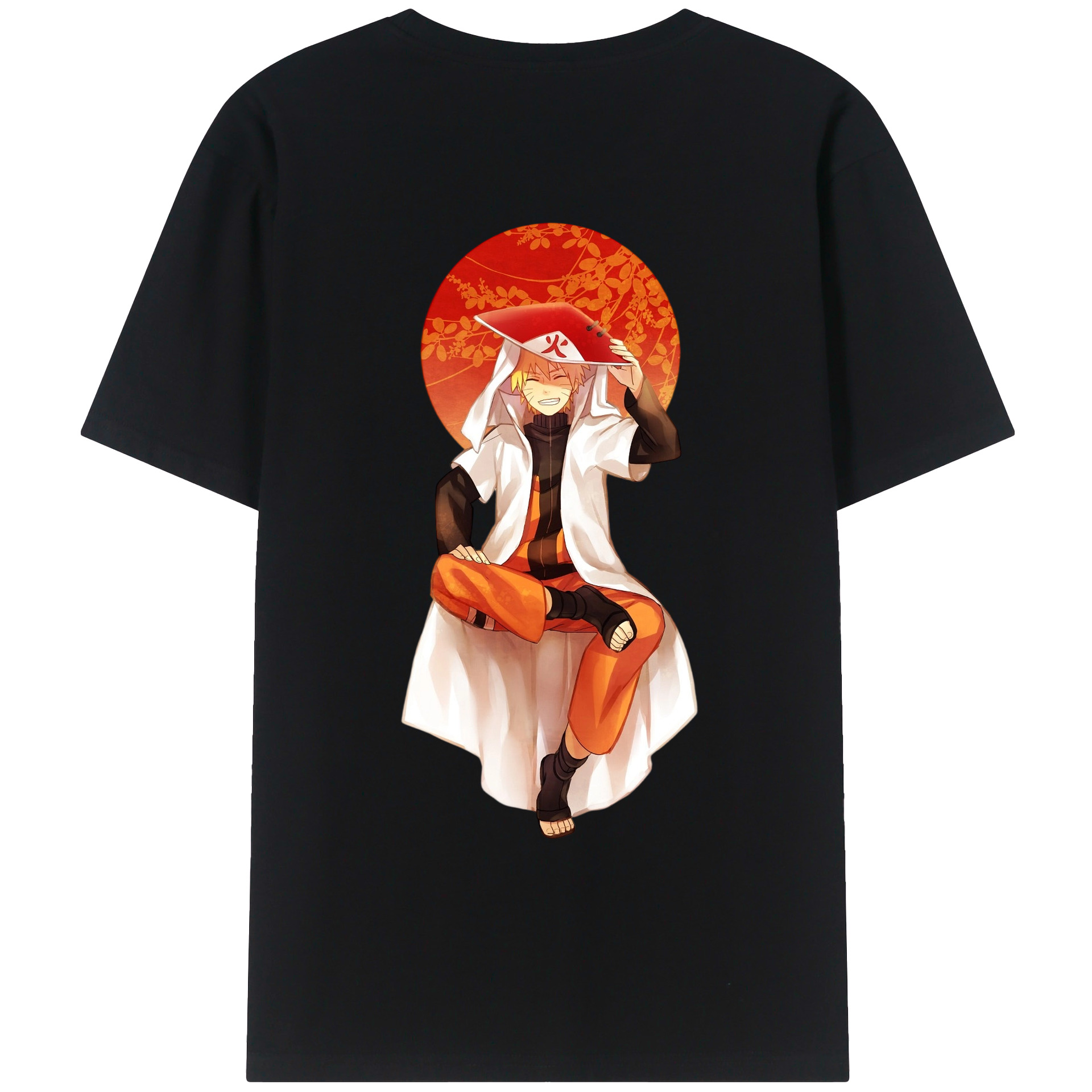 （画像用） NARUTO -ナルト- うずまき ナルト Uzumaki Naruto 綿100％ メンズ半袖Tシャツ（バックプリント） 通気性