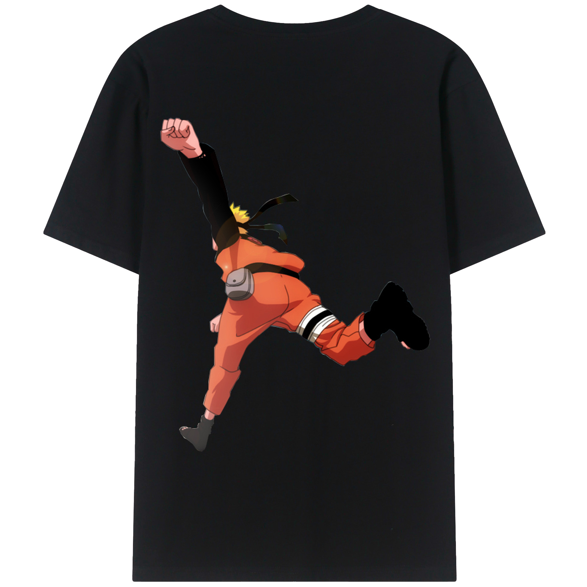 （画像用） NARUTO -ナルト- うずまき ナルト Uzumaki Naruto 綿100％ メンズ半袖Tシャツ（バックプリント） 通気性