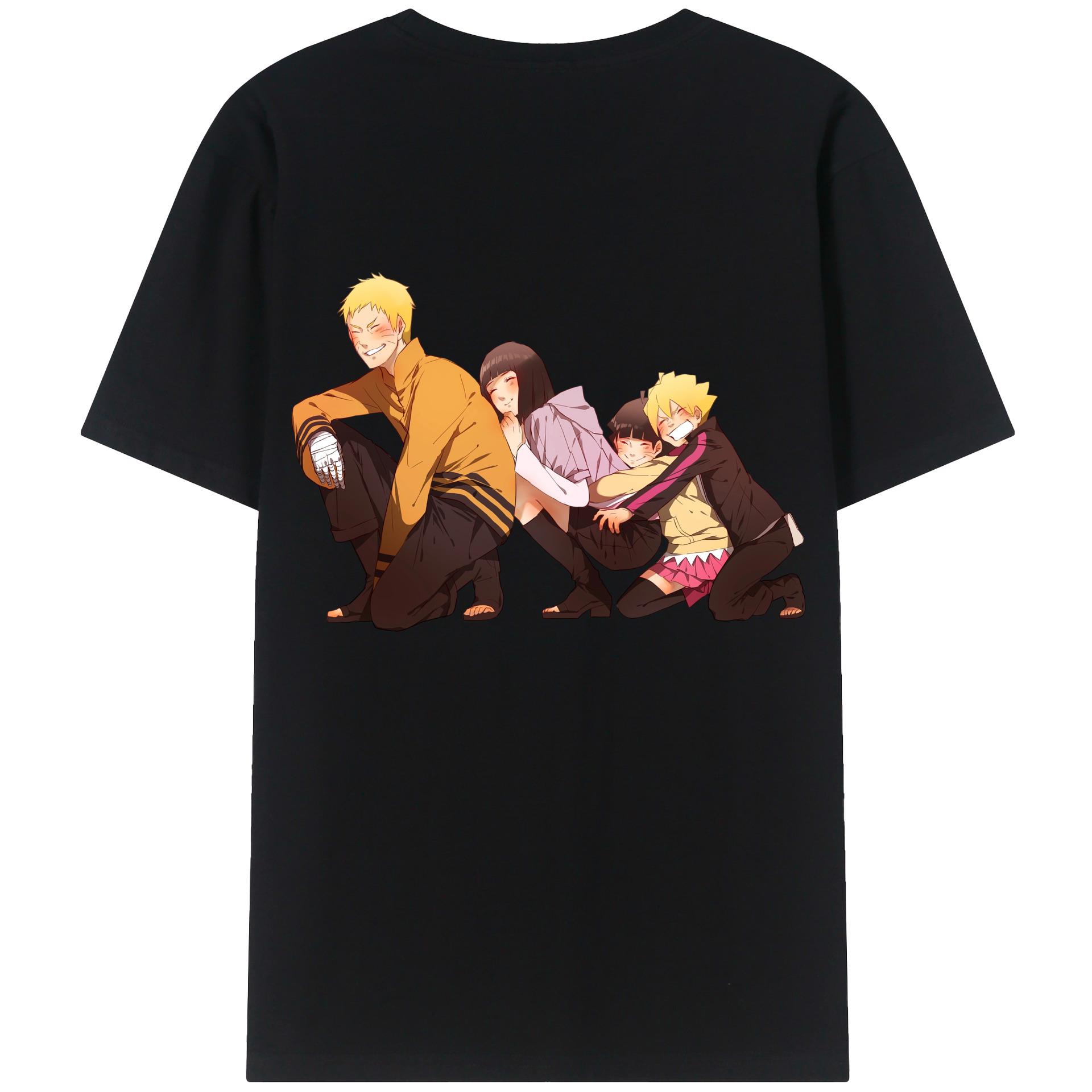 （画像用） NARUTO -ナルト- うずまき ナルト Uzumaki Naruto 綿100％ メンズ半袖Tシャツ（バックプリント） 通気性