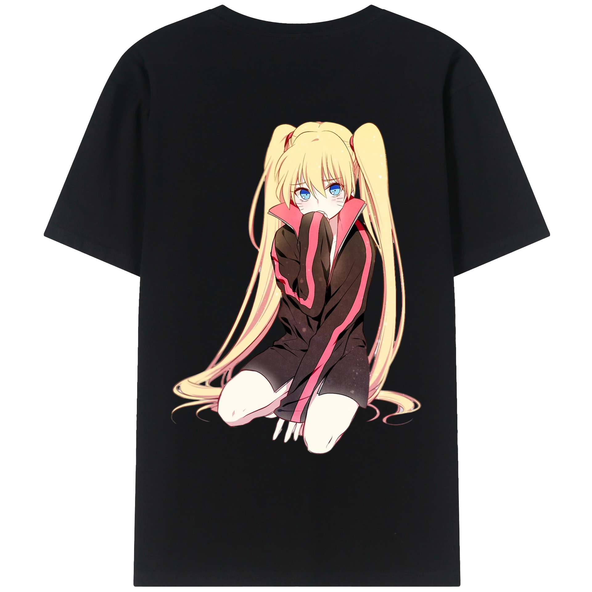 （画像用） NARUTO -ナルト- うずまき ナルト Uzumaki Naruto 綿100％ メンズ半袖Tシャツ（バックプリント） 通気性