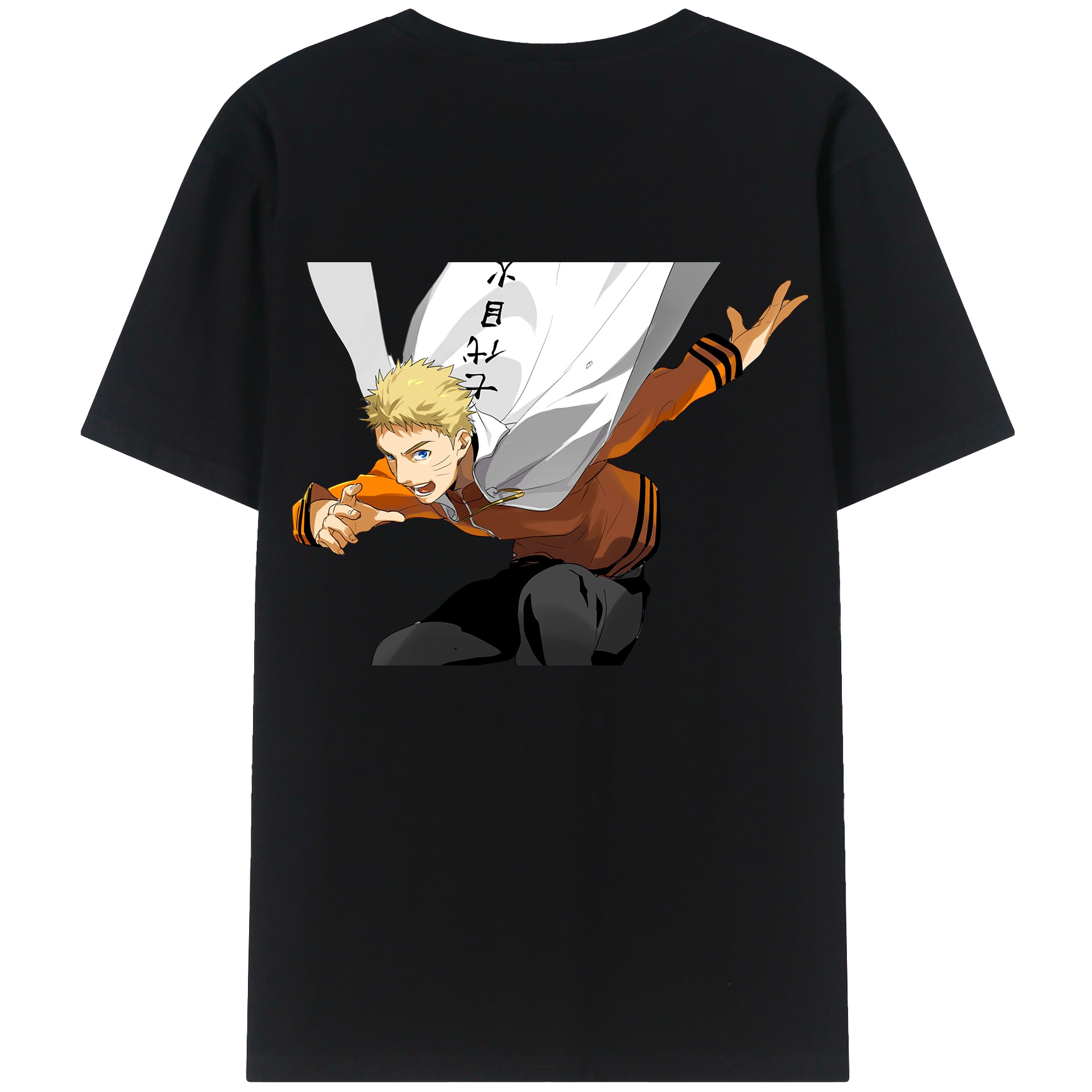 （画像用） NARUTO -ナルト- うずまき ナルト Uzumaki Naruto 綿100％ メンズ半袖Tシャツ（バックプリント） 通気性