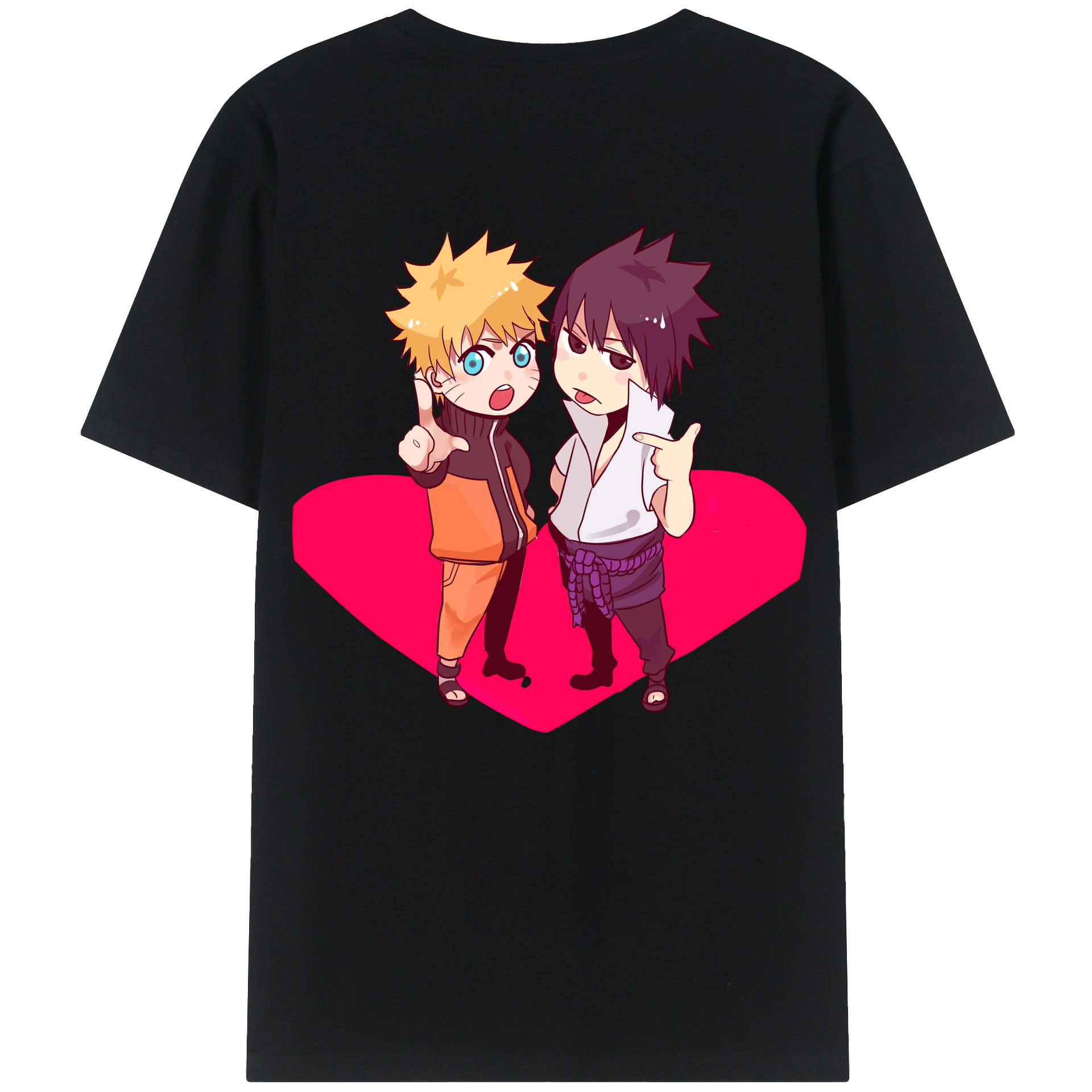 （画像用） NARUTO -ナルト- うずまき ナルト Uzumaki Naruto 綿100％ メンズ半袖Tシャツ（バックプリント） 通気性
