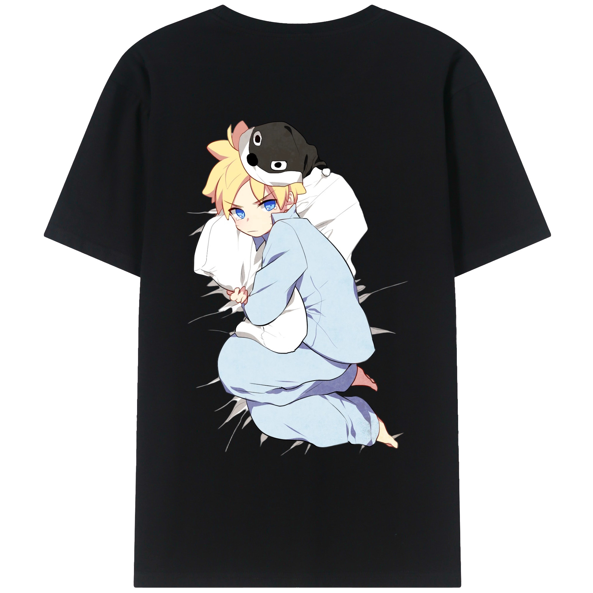 （画像用） NARUTO -ナルト- うずまき ナルト Uzumaki Naruto 綿100％ メンズ半袖Tシャツ（バックプリント） 通気性