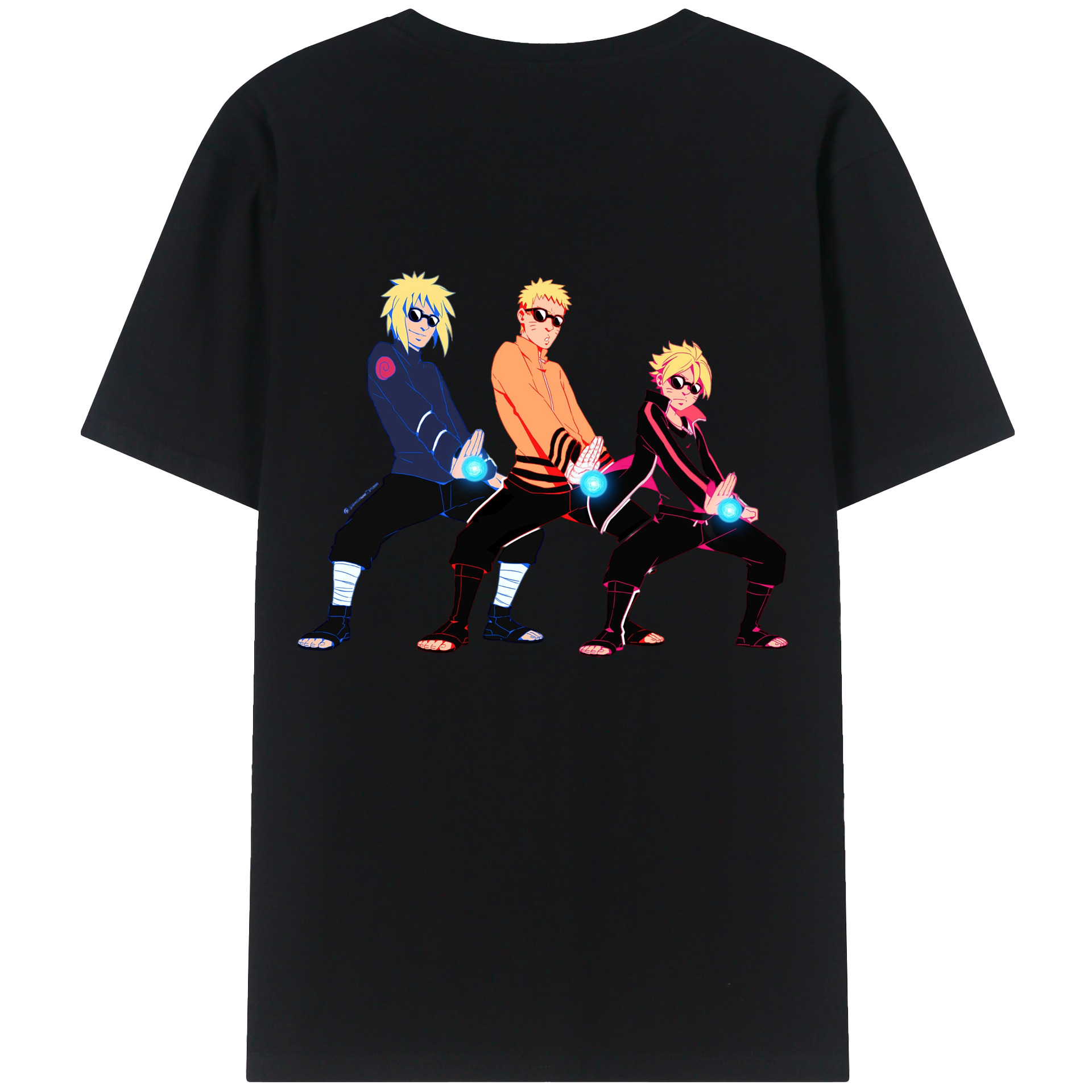 （画像用） NARUTO -ナルト- うずまき ナルト Uzumaki Naruto 綿100％ メンズ半袖Tシャツ（バックプリント） 通気性