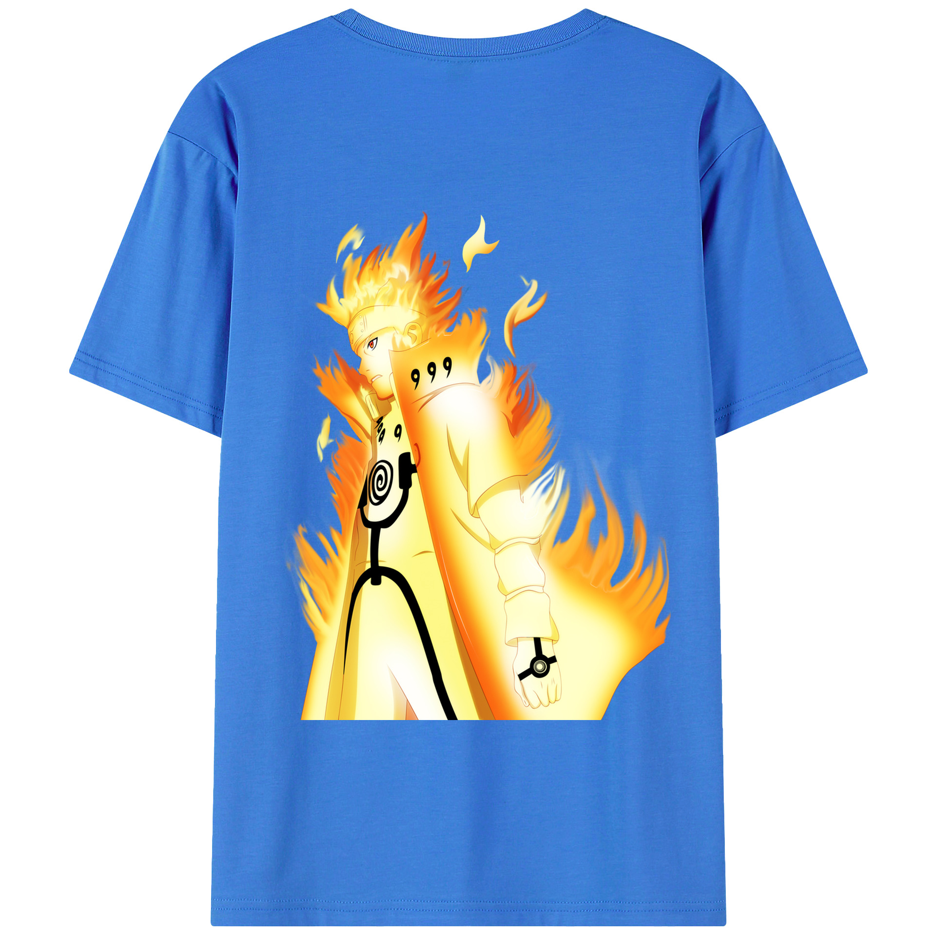 （画像用） NARUTO -ナルト- うずまき ナルト Uzumaki Naruto 綿100％ メンズ半袖Tシャツ（バックプリント） 通気性