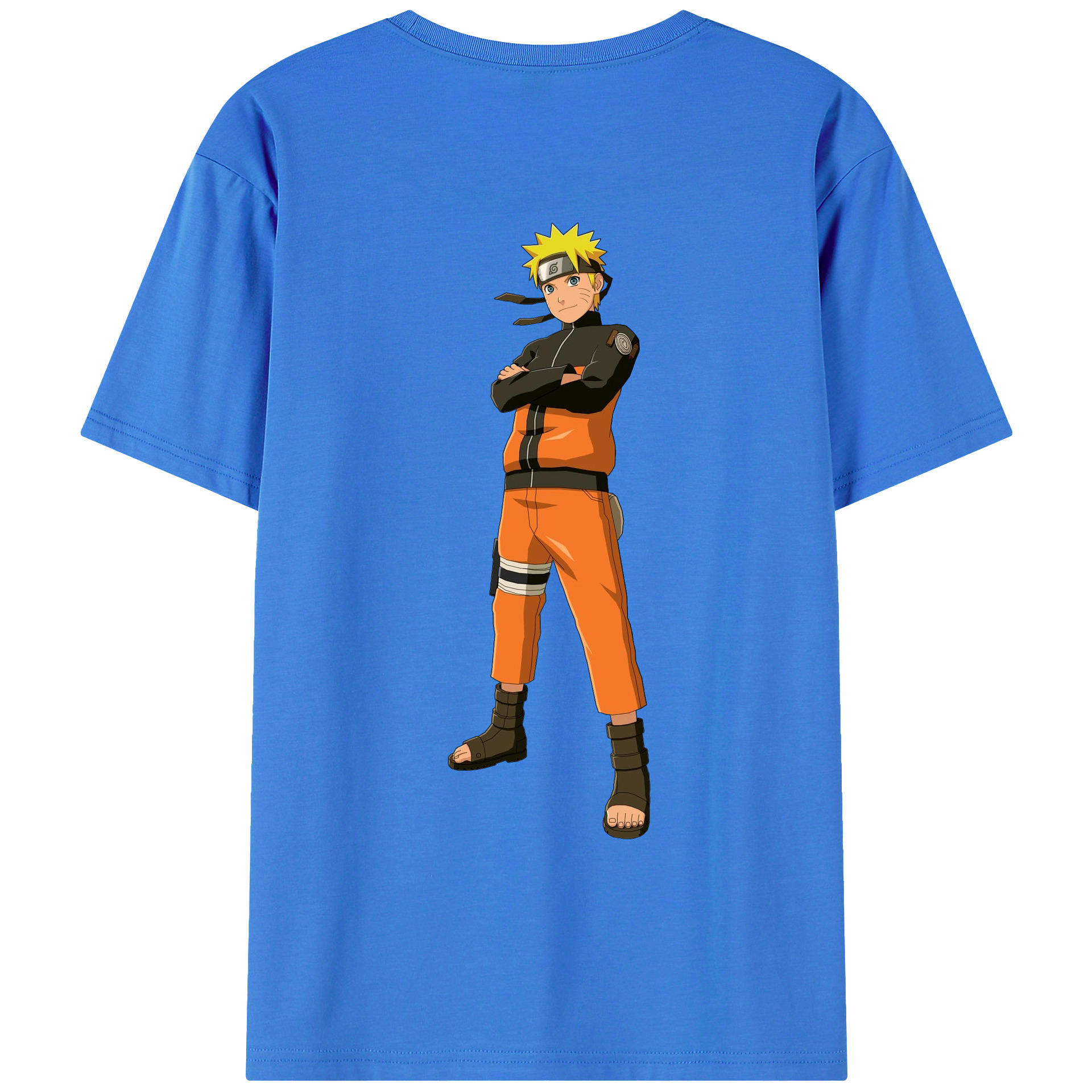 （画像用） NARUTO -ナルト- うずまき ナルト Uzumaki Naruto 綿100％ メンズ半袖Tシャツ（バックプリント） 通気性