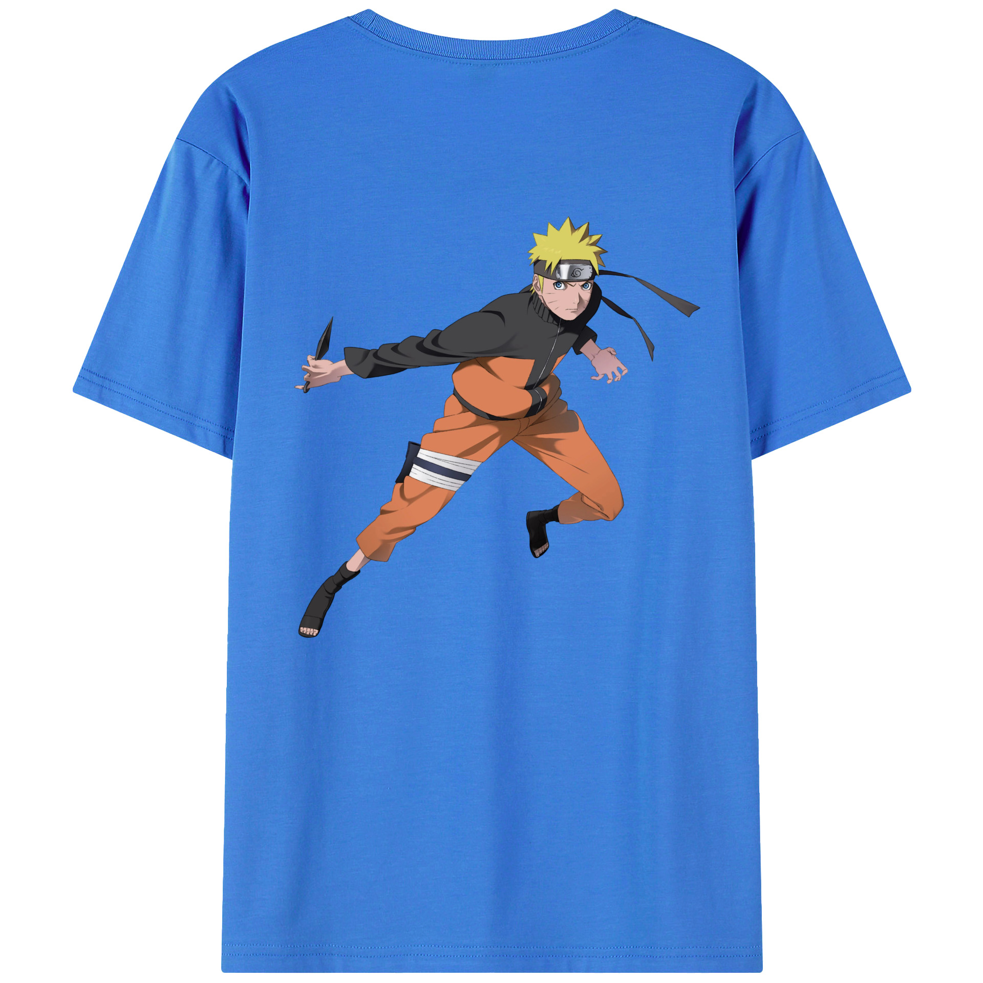 （画像用） NARUTO -ナルト- うずまき ナルト Uzumaki Naruto 綿100％ メンズ半袖Tシャツ（バックプリント） 通気性