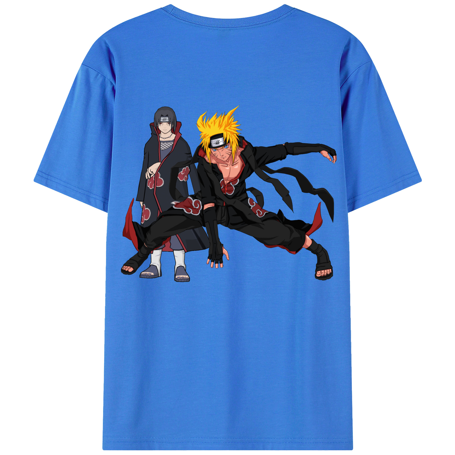 （画像用） NARUTO -ナルト- うずまき ナルト Uzumaki Naruto 綿100％ メンズ半袖Tシャツ（バックプリント） 通気性