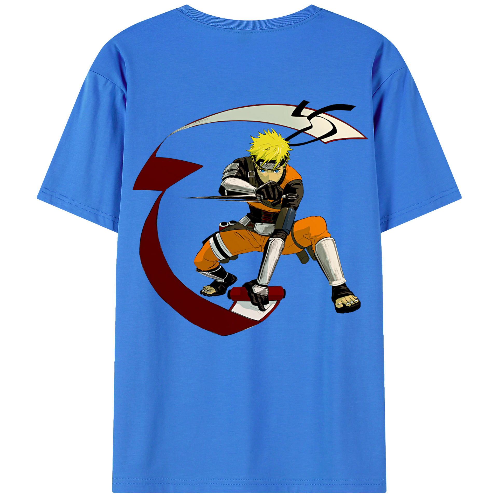 （画像用） NARUTO -ナルト- うずまき ナルト Uzumaki Naruto 綿100％ メンズ半袖Tシャツ（バックプリント） 通気性
