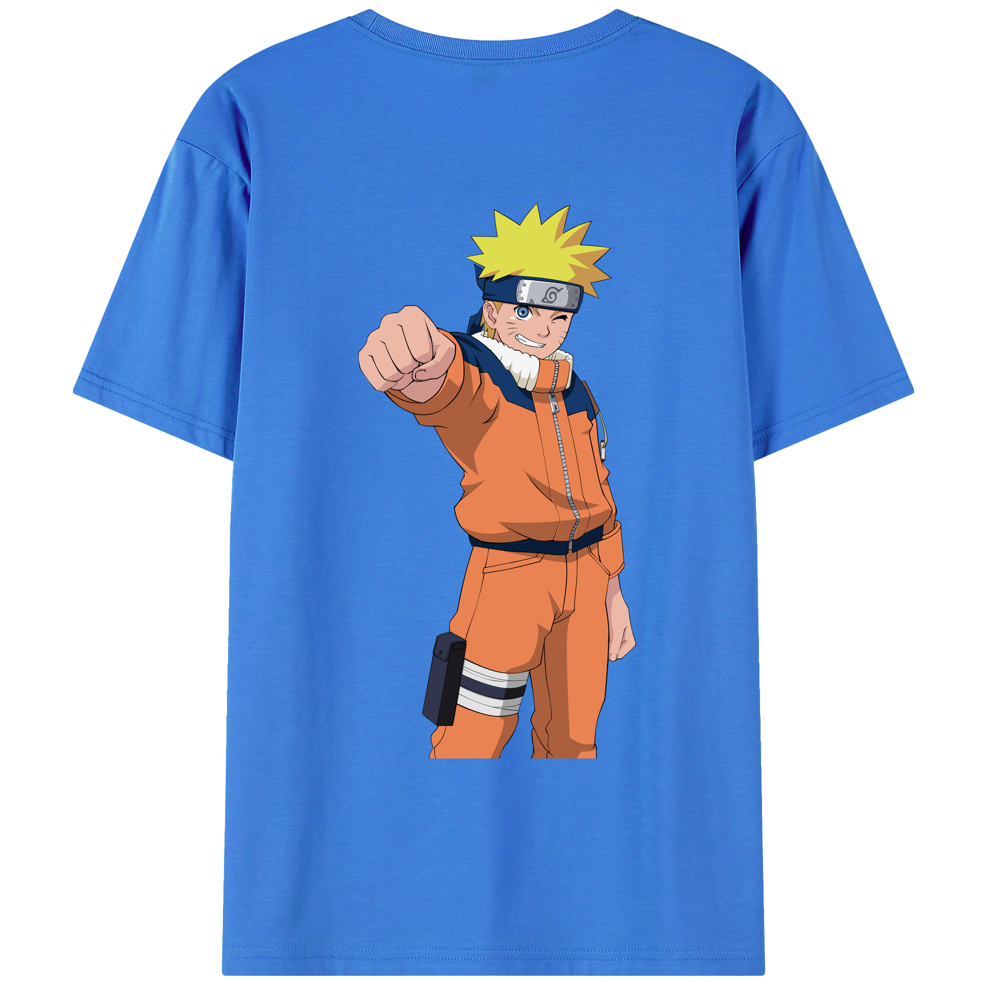 （画像用） NARUTO -ナルト- うずまき ナルト Uzumaki Naruto 綿100％ メンズ半袖Tシャツ（バックプリント） 通気性