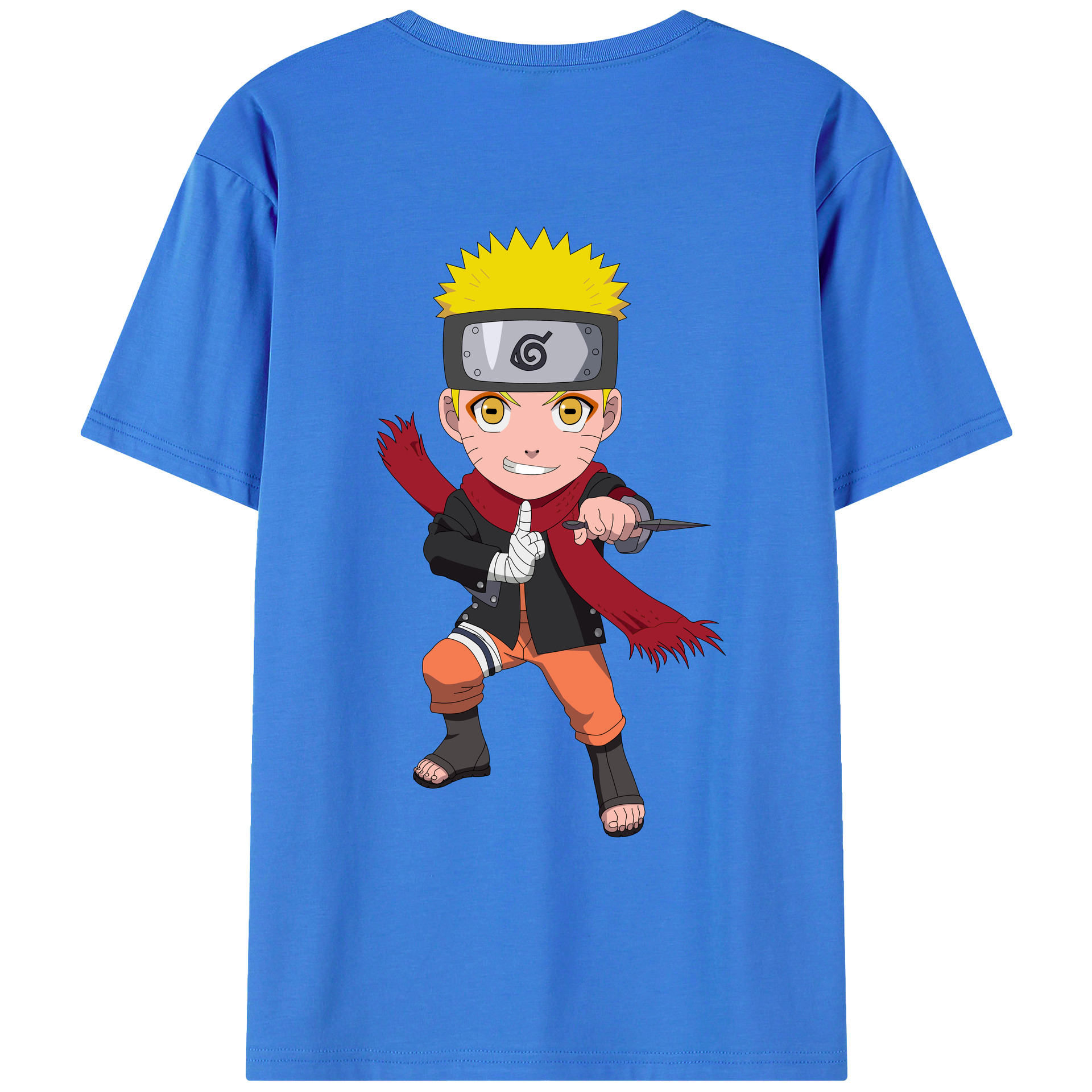 （画像用） NARUTO -ナルト- うずまき ナルト Uzumaki Naruto 綿100％ メンズ半袖Tシャツ（バックプリント） 通気性