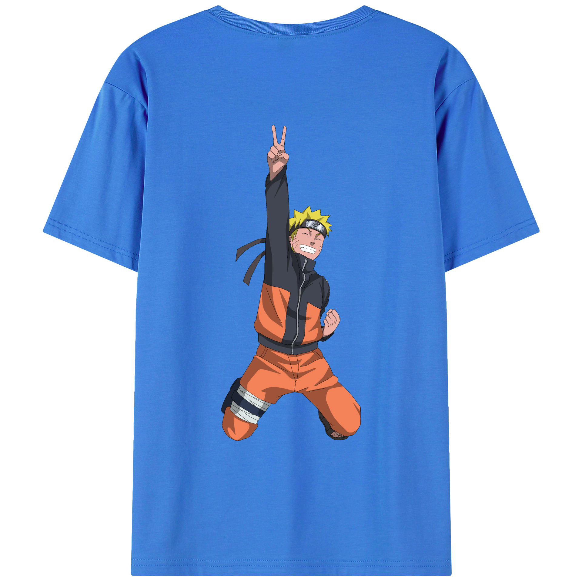 （画像用） NARUTO -ナルト- うずまき ナルト Uzumaki Naruto 綿100％ メンズ半袖Tシャツ（バックプリント） 通気性