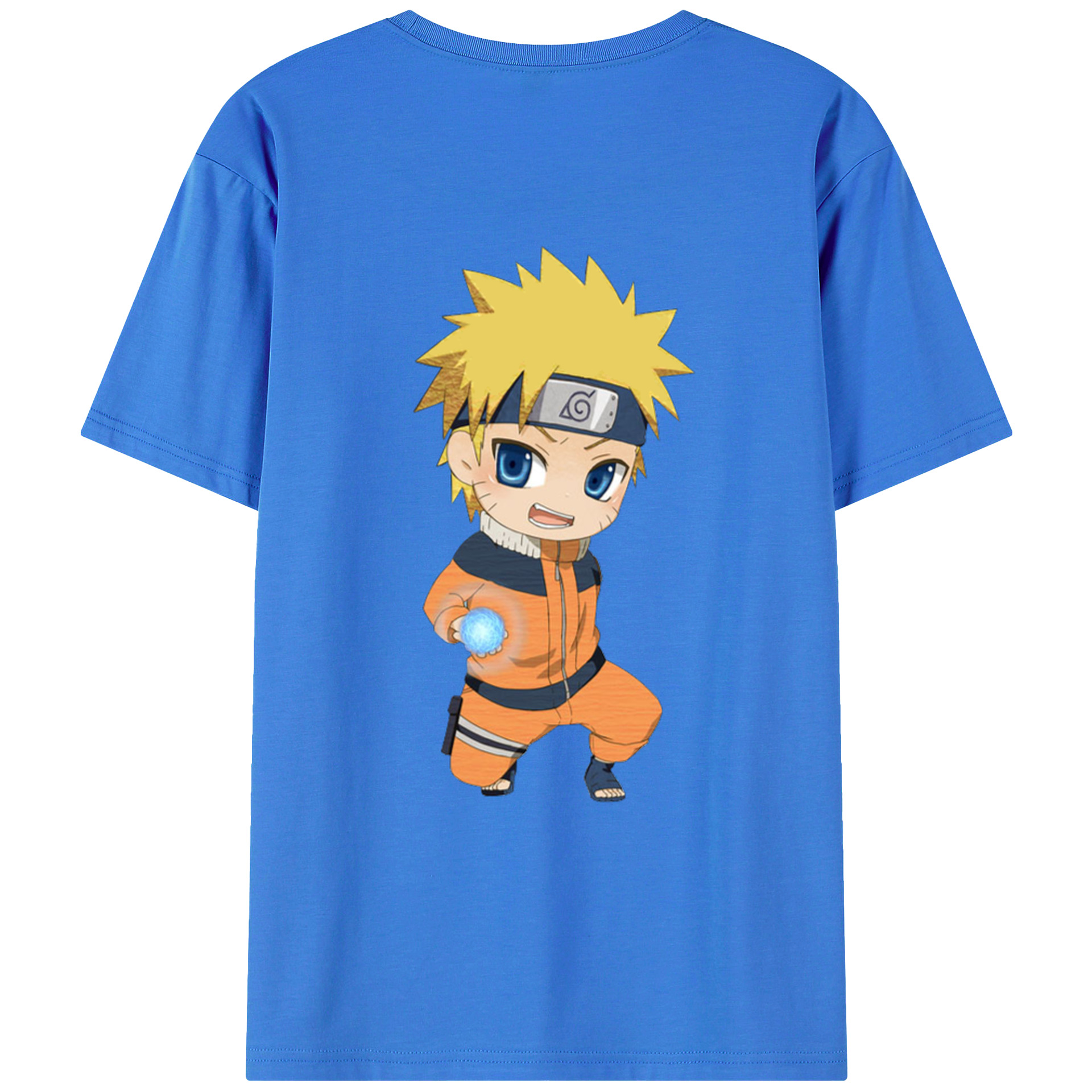 （画像用） NARUTO -ナルト- うずまき ナルト Uzumaki Naruto 綿100％ メンズ半袖Tシャツ（バックプリント） 通気性