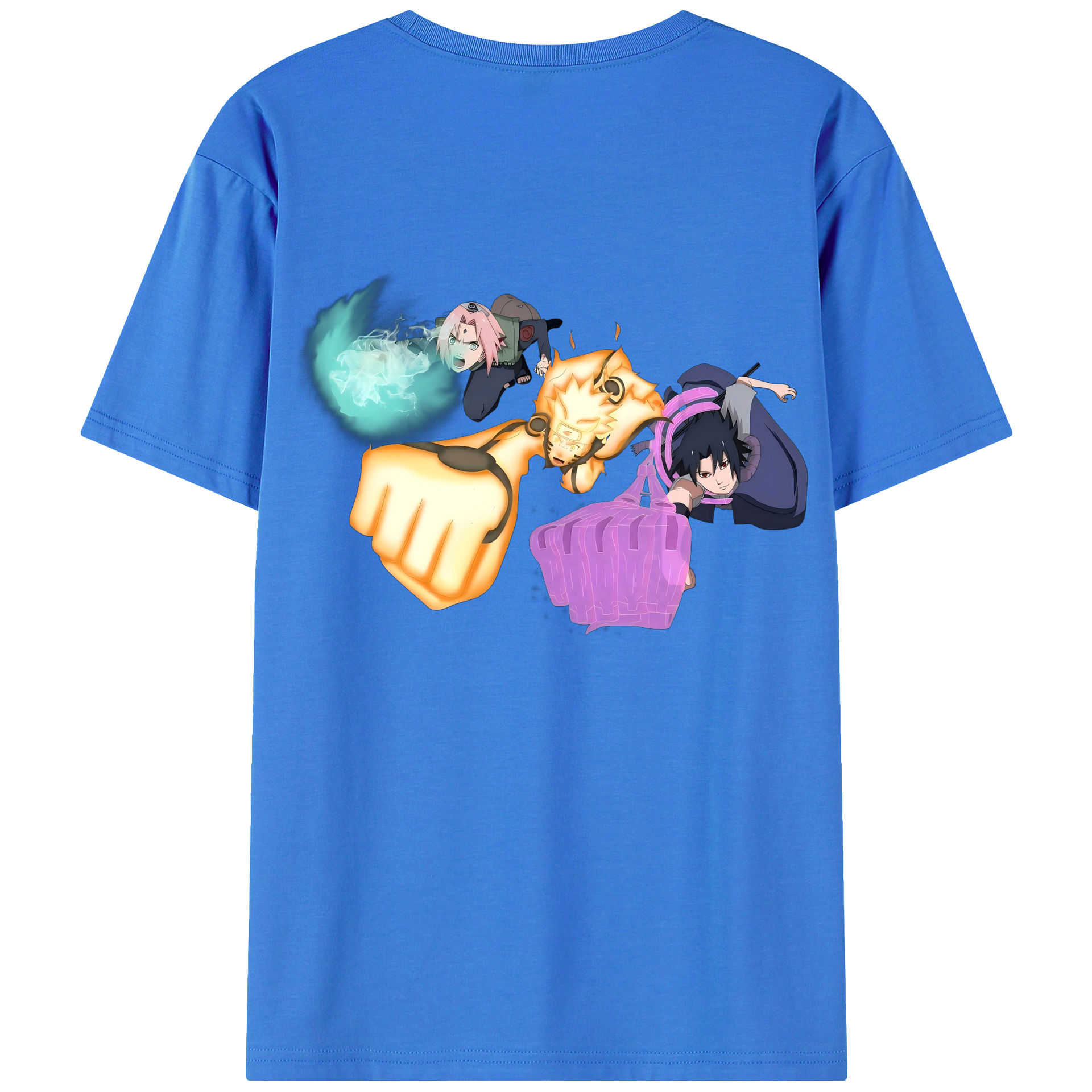 （画像用） NARUTO -ナルト- うずまき ナルト Uzumaki Naruto 綿100％ メンズ半袖Tシャツ（バックプリント） 通気性