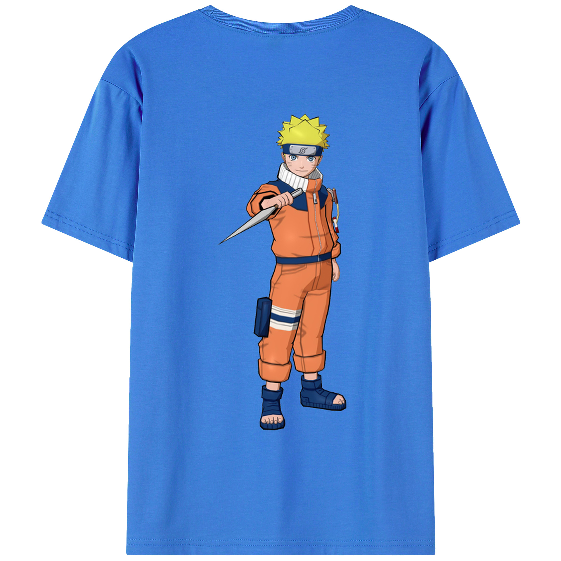 （画像用） NARUTO -ナルト- うずまき ナルト Uzumaki Naruto 綿100％ メンズ半袖Tシャツ（バックプリント） 通気性