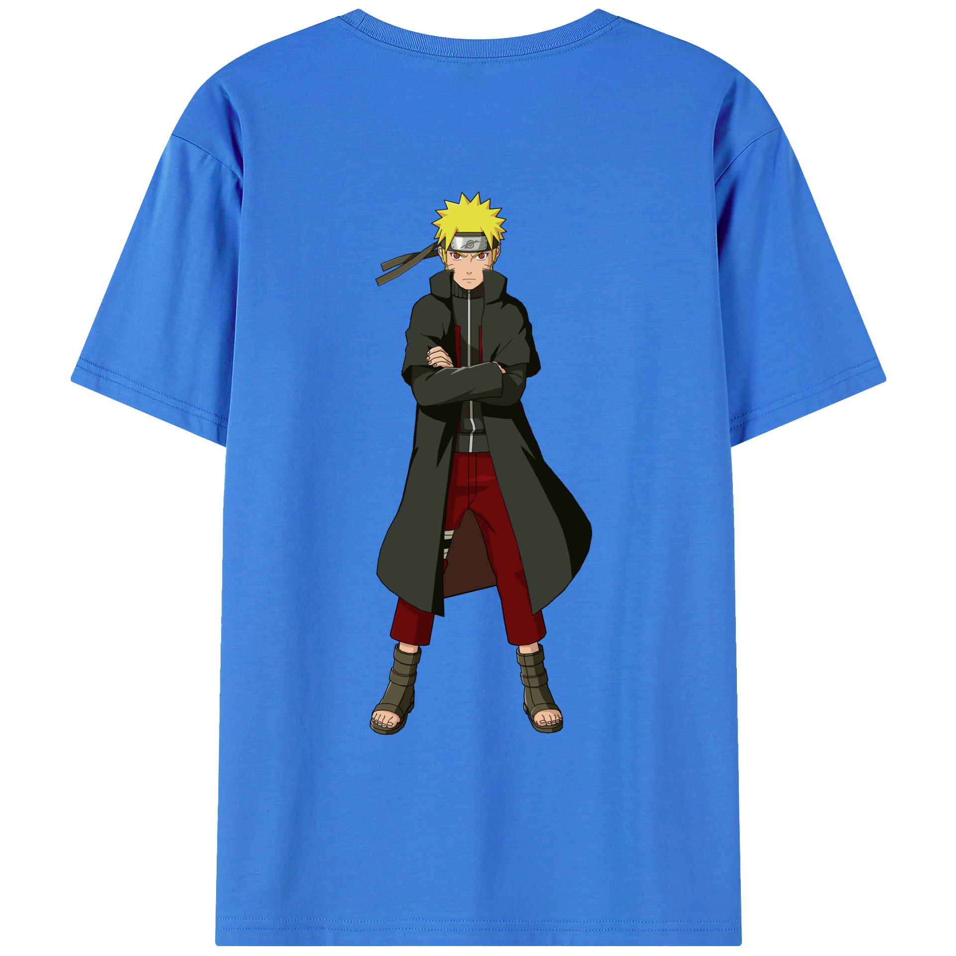 （画像用） NARUTO -ナルト- うずまき ナルト Uzumaki Naruto 綿100％ メンズ半袖Tシャツ（バックプリント） 通気性