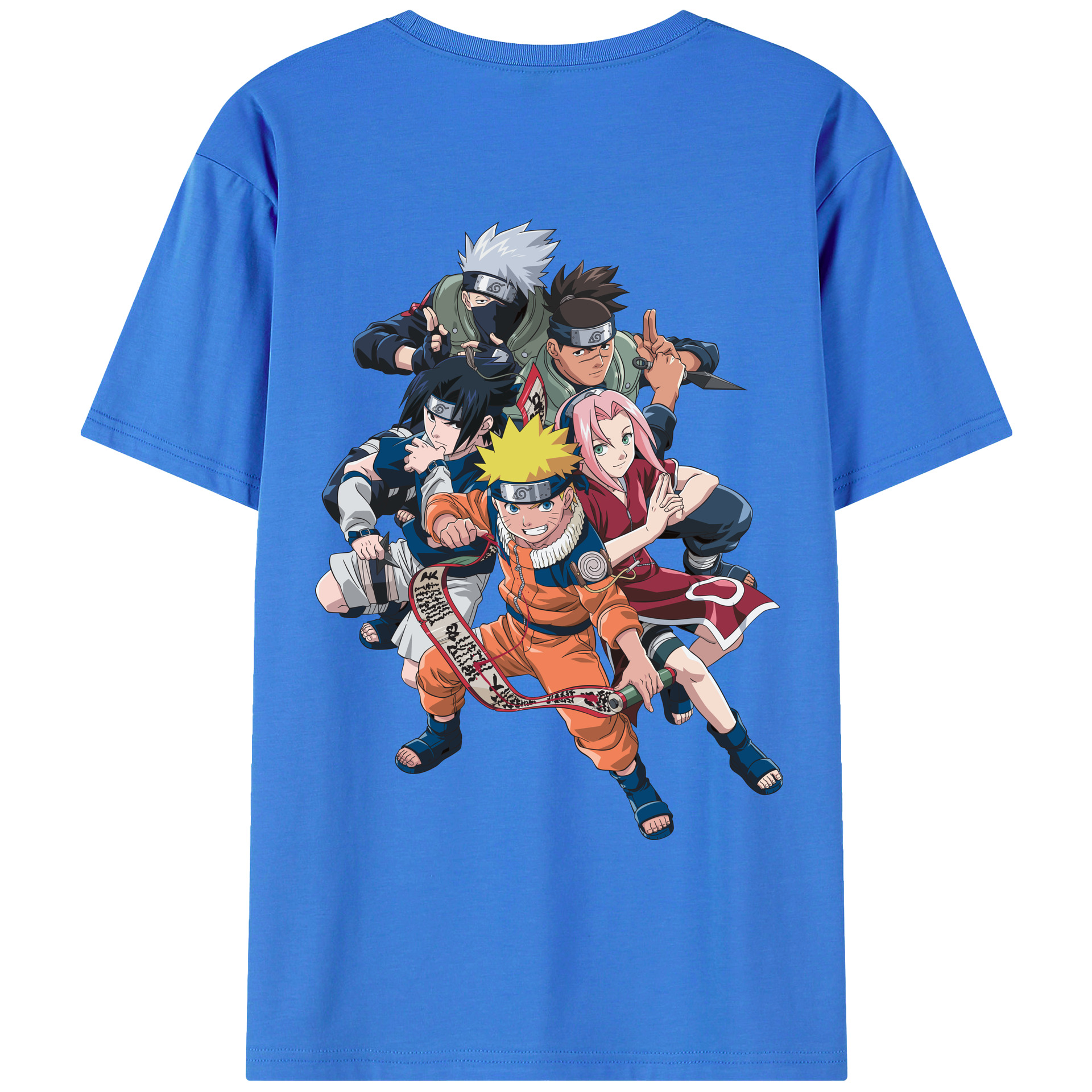 （画像用） NARUTO -ナルト- うずまき ナルト Uzumaki Naruto 綿100％ メンズ半袖Tシャツ（バックプリント） 通気性