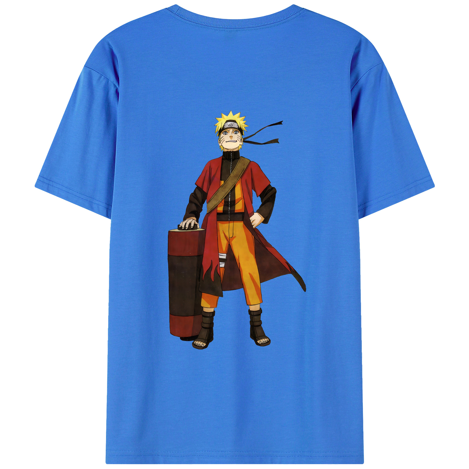 （画像用） NARUTO -ナルト- うずまき ナルト Uzumaki Naruto 綿100％ メンズ半袖Tシャツ（バックプリント） 通気性