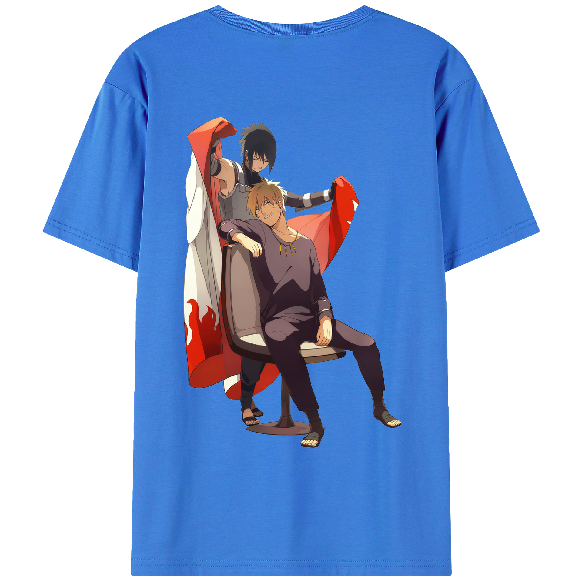 （画像用） NARUTO -ナルト- うずまき ナルト Uzumaki Naruto 綿100％ メンズ半袖Tシャツ（バックプリント） 通気性