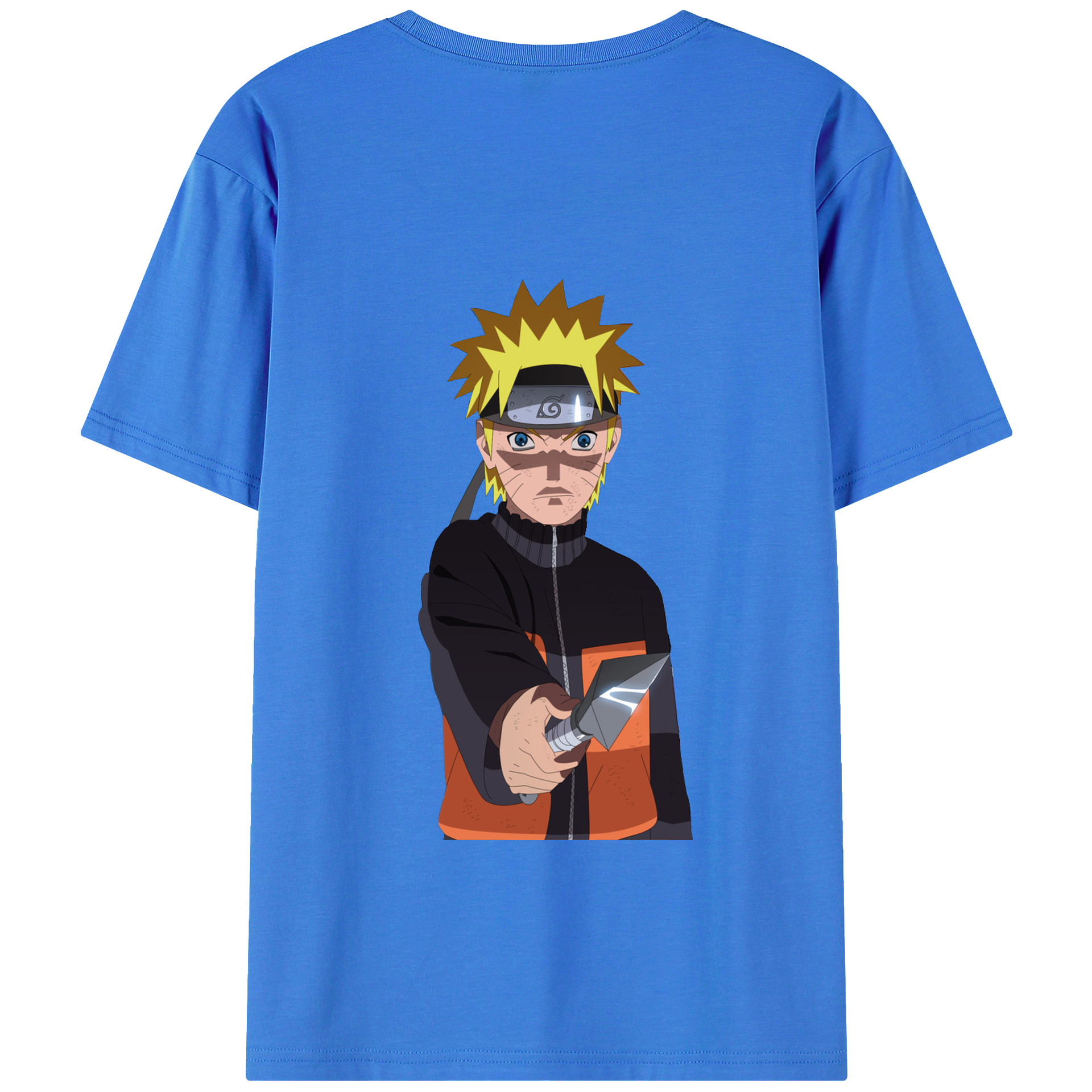 （画像用） NARUTO -ナルト- うずまき ナルト Uzumaki Naruto 綿100％ メンズ半袖Tシャツ（バックプリント） 通気性