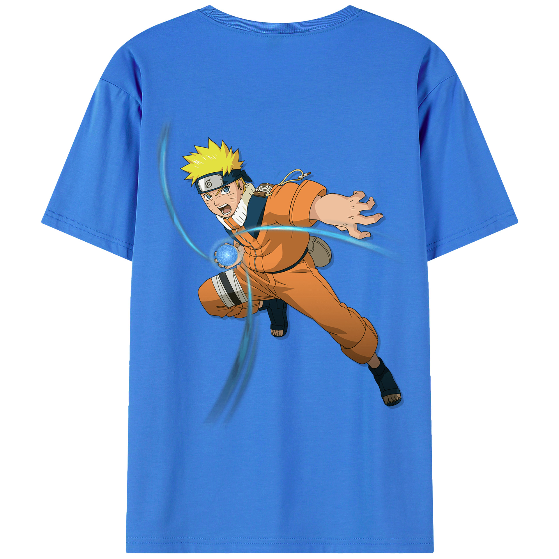 （画像用） NARUTO -ナルト- うずまき ナルト Uzumaki Naruto 綿100％ メンズ半袖Tシャツ（バックプリント） 通気性